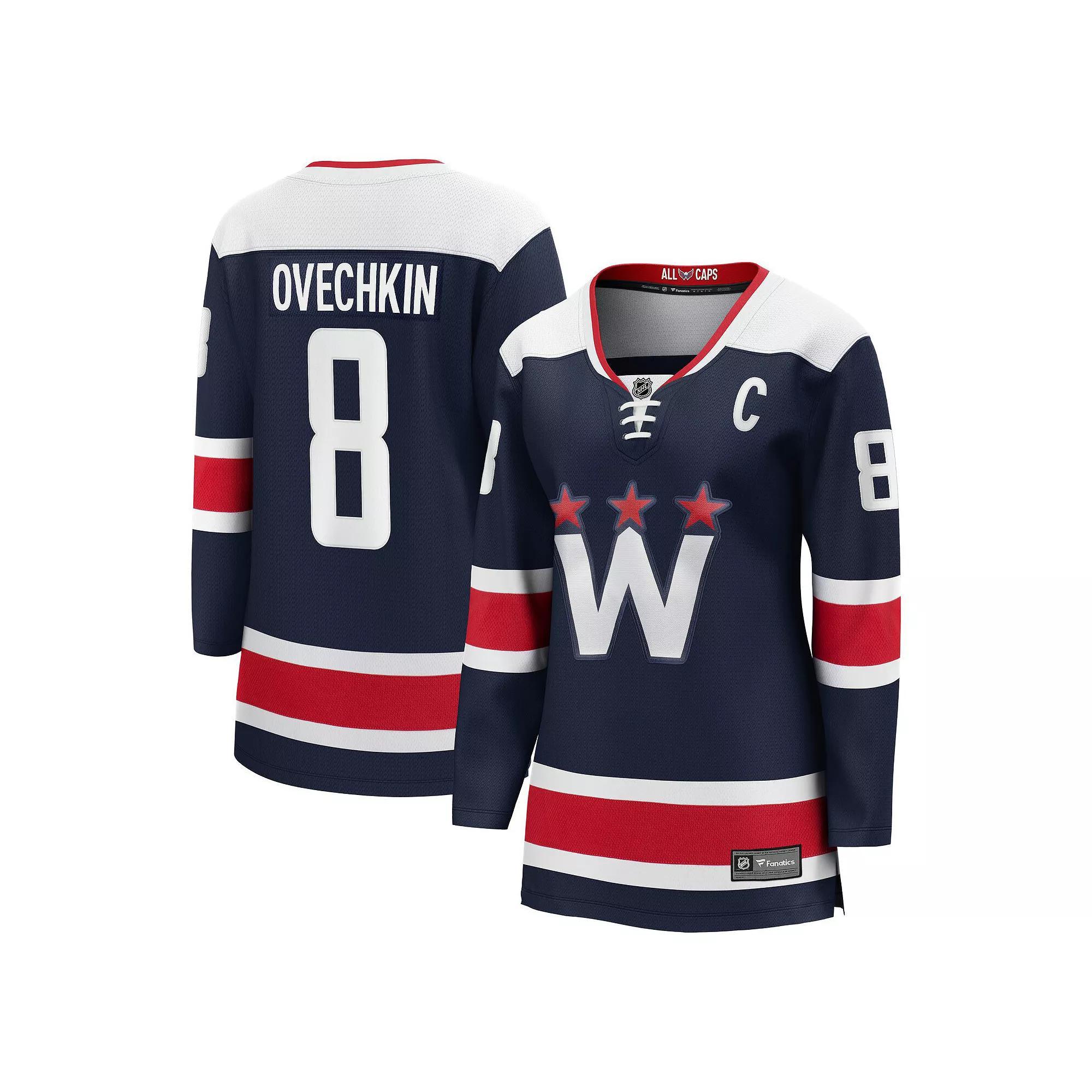 Women's Fanatics Branded Alexander Ovechkin Navy Washington Capitals 2020/21 Alternate Premier Breakaway Player Jersey, Size: Small, Blue Product Image