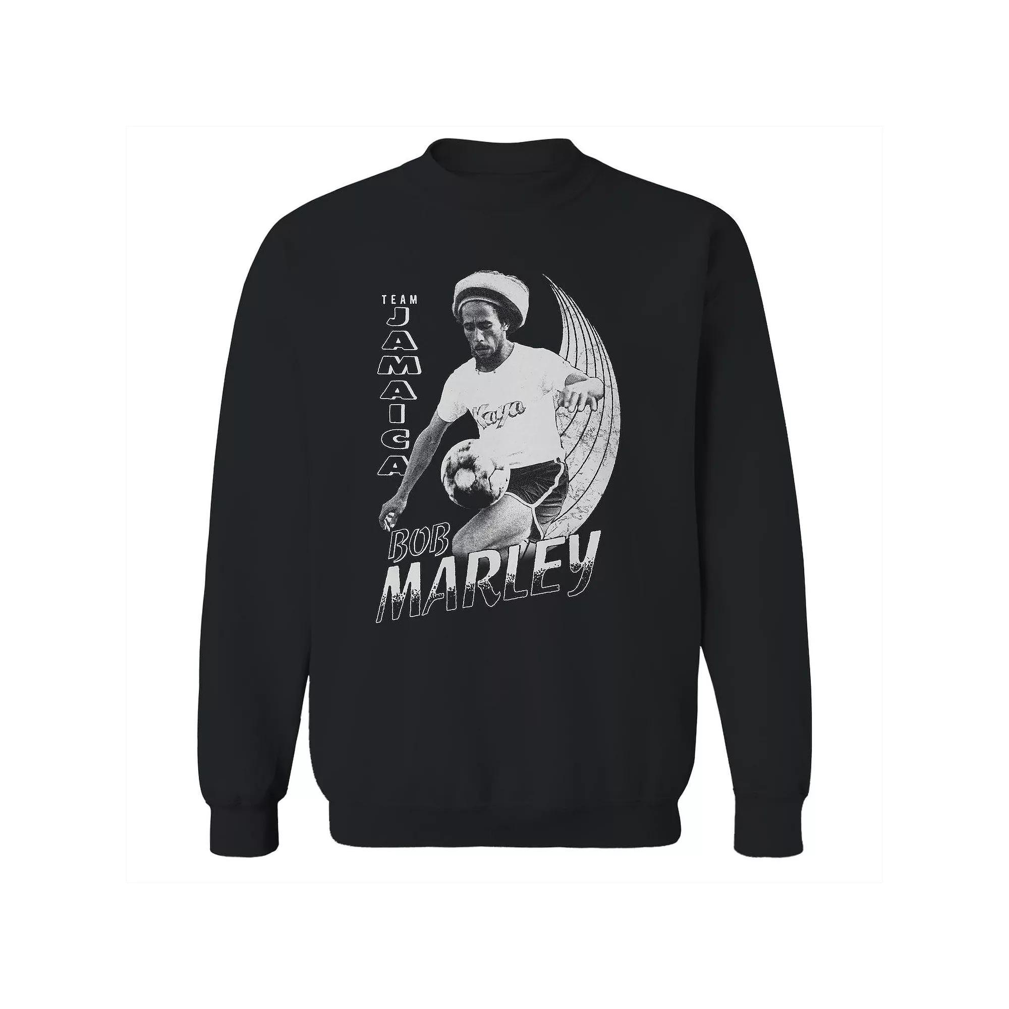 Junior's Bob Marley Team Jamaica Soccer Graphic Fleece Sweatshirt, Women's, Size: Small, Black Product Image