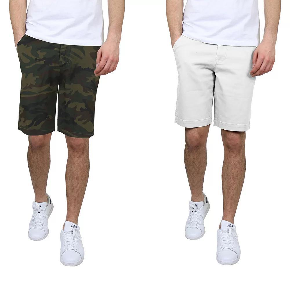 Men's Galaxy 10.5" 5-Pocket Flat-Front Slim-Fit Stretch Chino Shorts 2-Pack, Size: 42, Woodland White Product Image