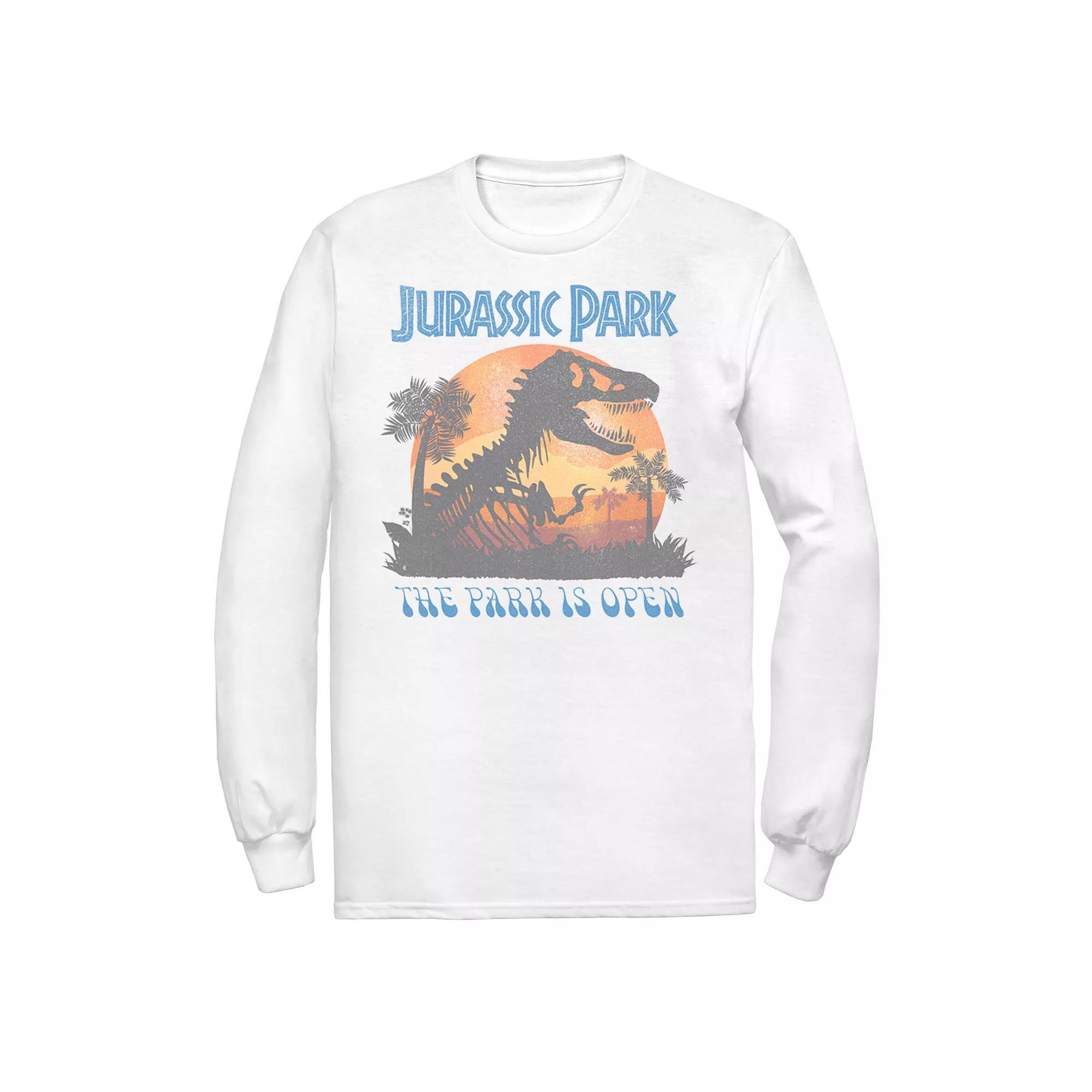 Men's Jurassic Park T Rex Sunset Portrait Tee, Size: XL, White Product Image