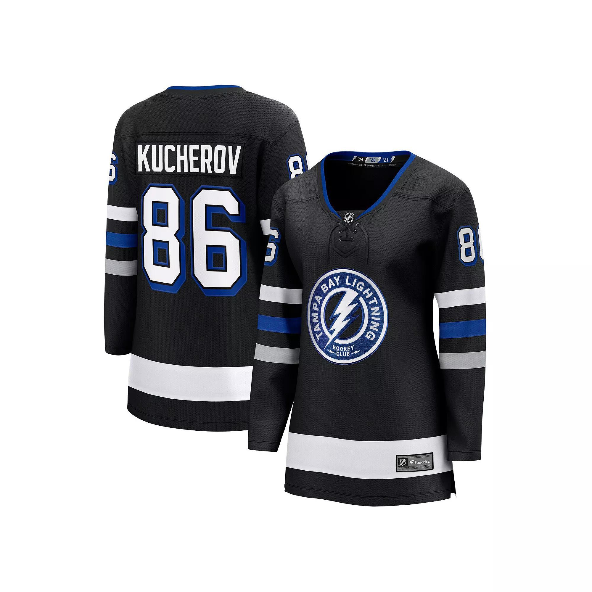Women's Fanatics Branded Nikita Kucherov Black Tampa Bay Lightning Alternate Premier Breakaway Player Jersey, Size: Medium, Lgh Black Product Image