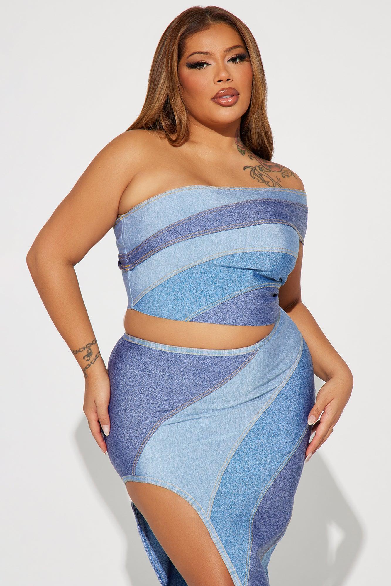 Rio Bandage Skirt Set - Blue/combo Product Image