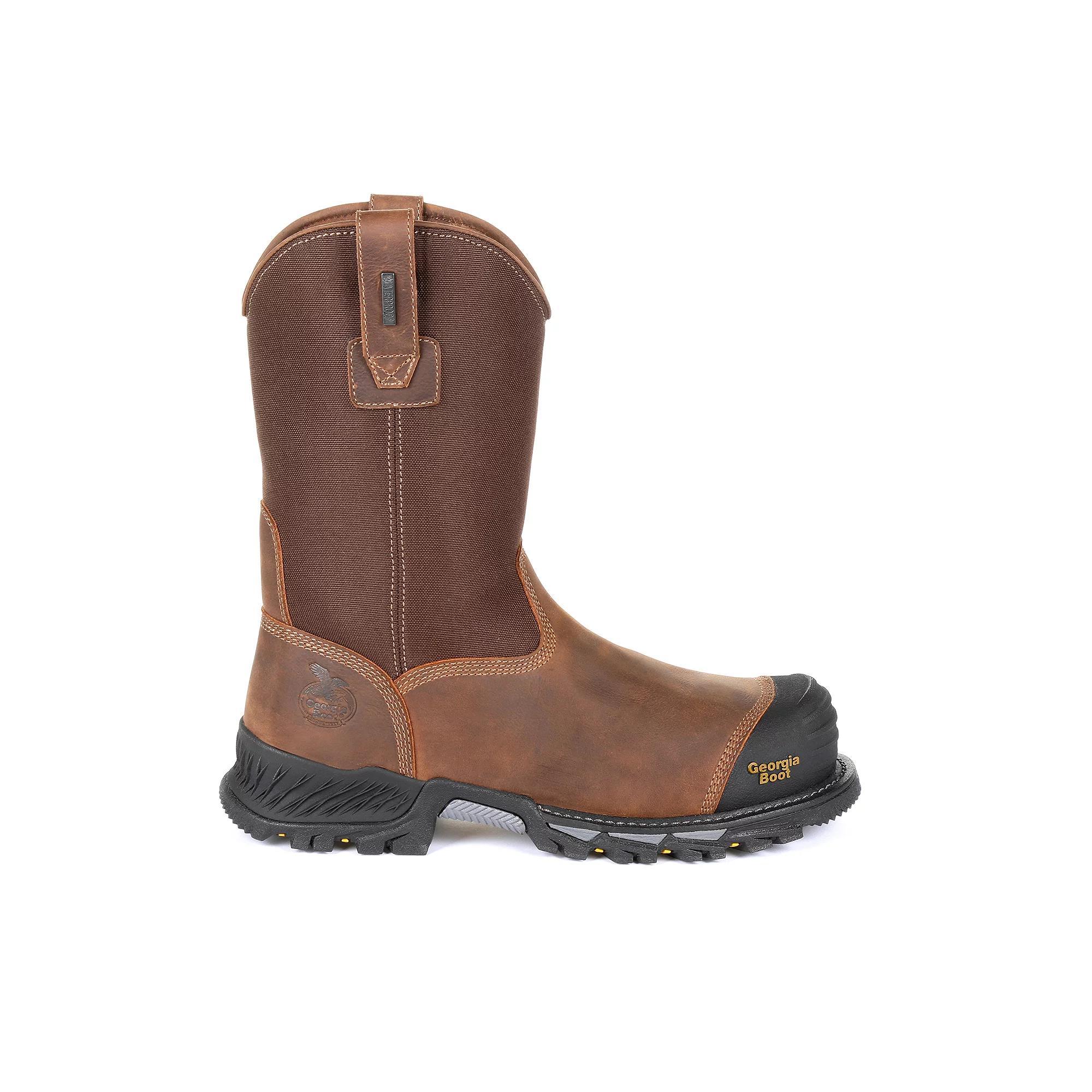 Georgia Boots Rumbler Men's Waterproof Composite Toe Leather Work Boots, Size: 10.5 Medium, Black And Brown Product Image