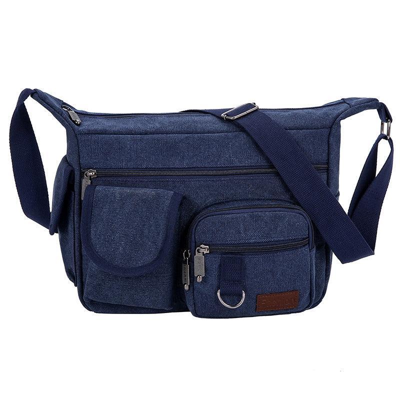 Lior Canvas Tote Bag Messenger Crossbody Shoulder Bag Large Bag with Multiple Pockets Product Image