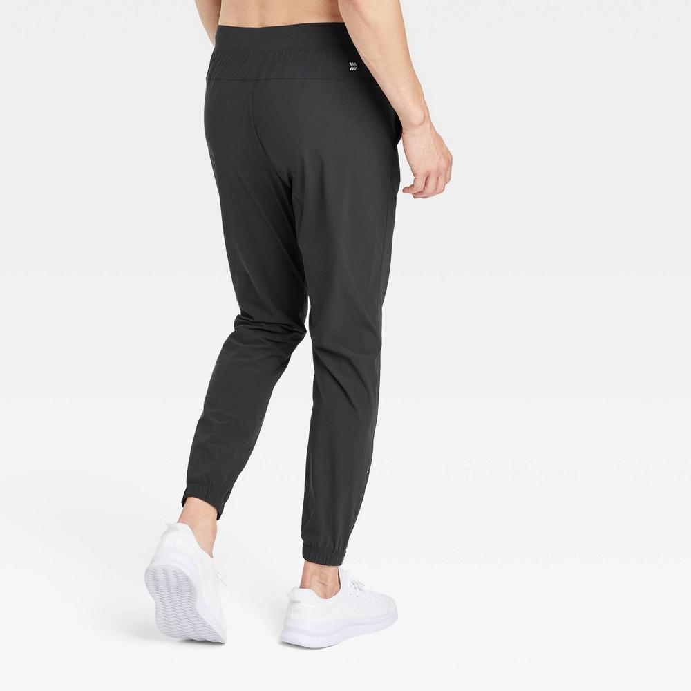 Mens Lightweight Tricot Jogger Pants - All In Motion Black M: Moisture Wicking, Quick Dry, 4-Way Stretch, Zippered Pocket Product Image