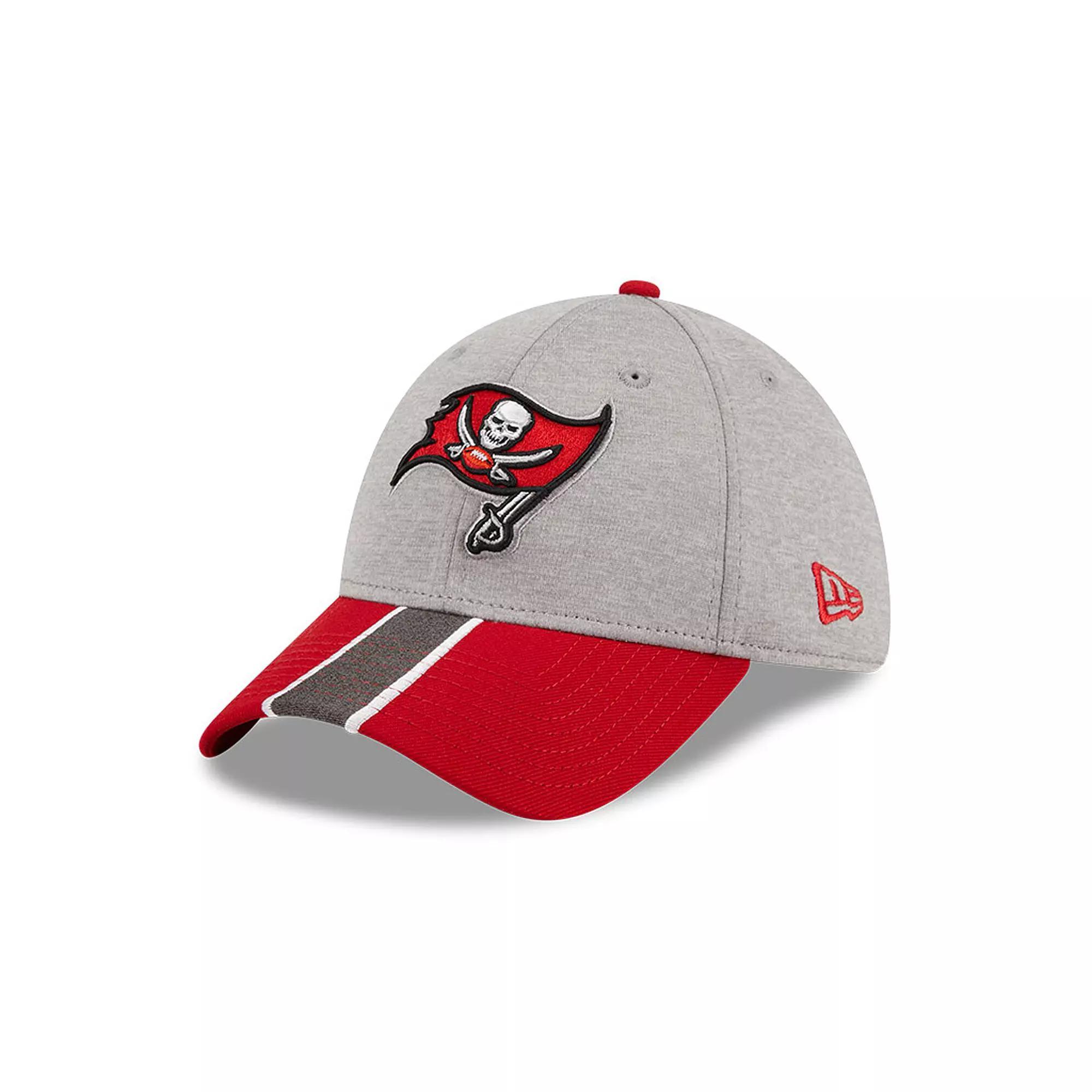 Mens New Era Heather Gray/Red Tampa Bay Buccaneers Striped 39THIRTY Flex Hat Product Image