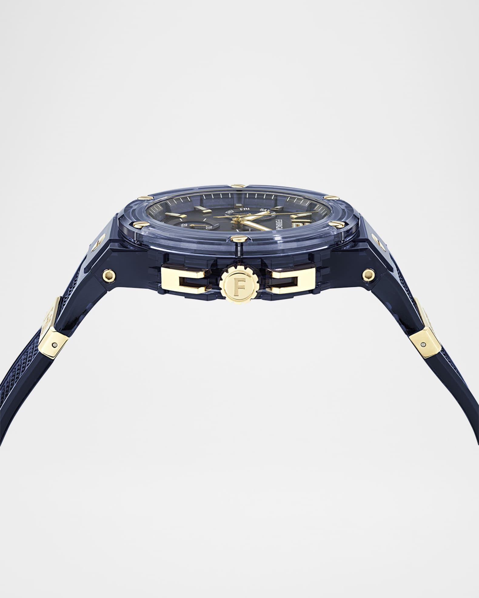 Mens F-80 44MM Translucent Blue Bioplastic Chronograph Watch Product Image
