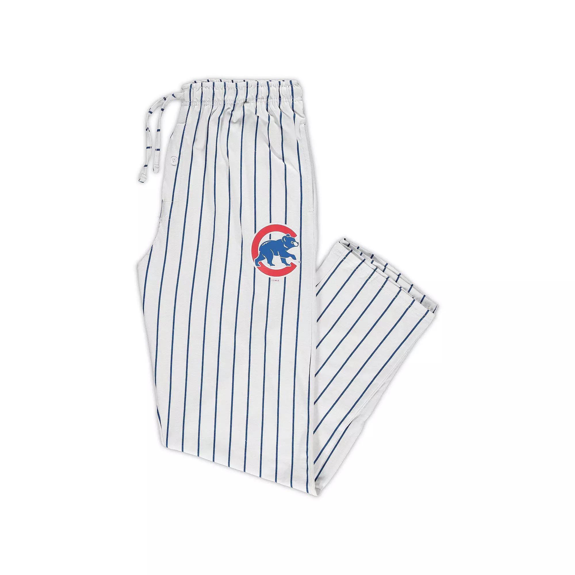 Men's Concepts Sport White/Royal Chicago Cubs Big & Tall Pinstripe Sleep Pants, Size: 5XB Product Image