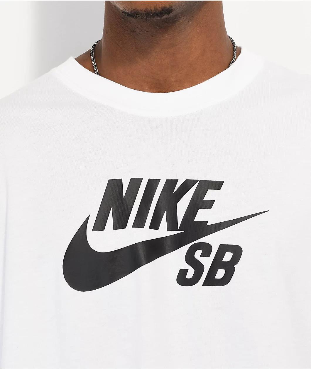 Nike SB Logo HBR White T-Shirt Product Image