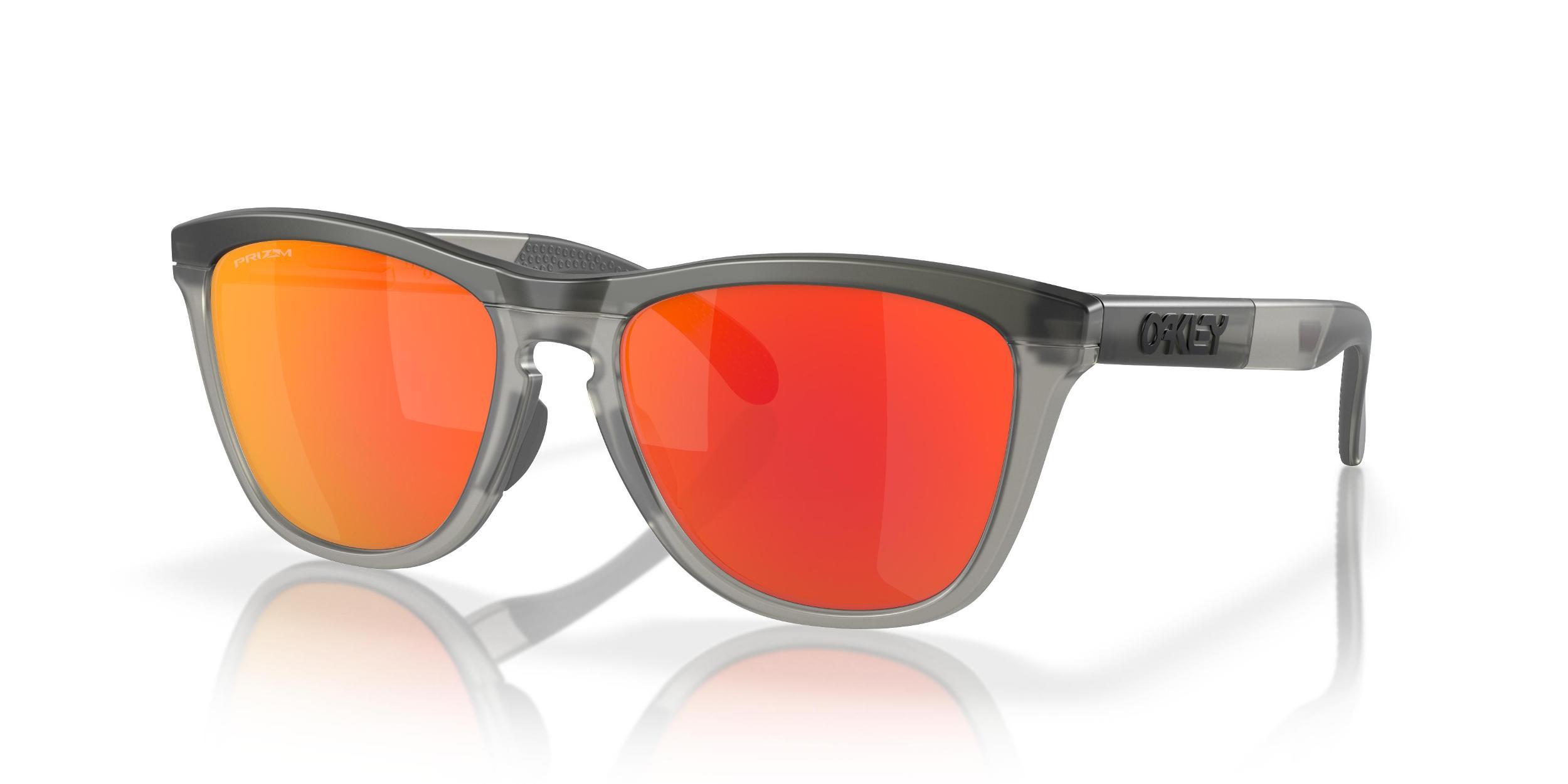 Oakley Mens OO9284 Frogskins Range 55mm Round Sunglasses - Matte Black/Prizm Grey Product Image