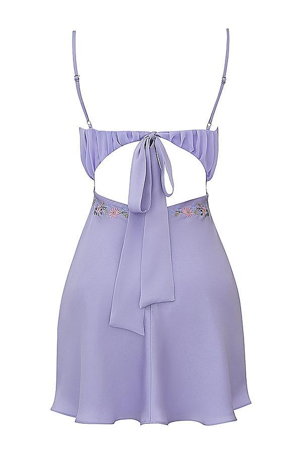 Christa Embroidered Lavender Mini Dress Product Image