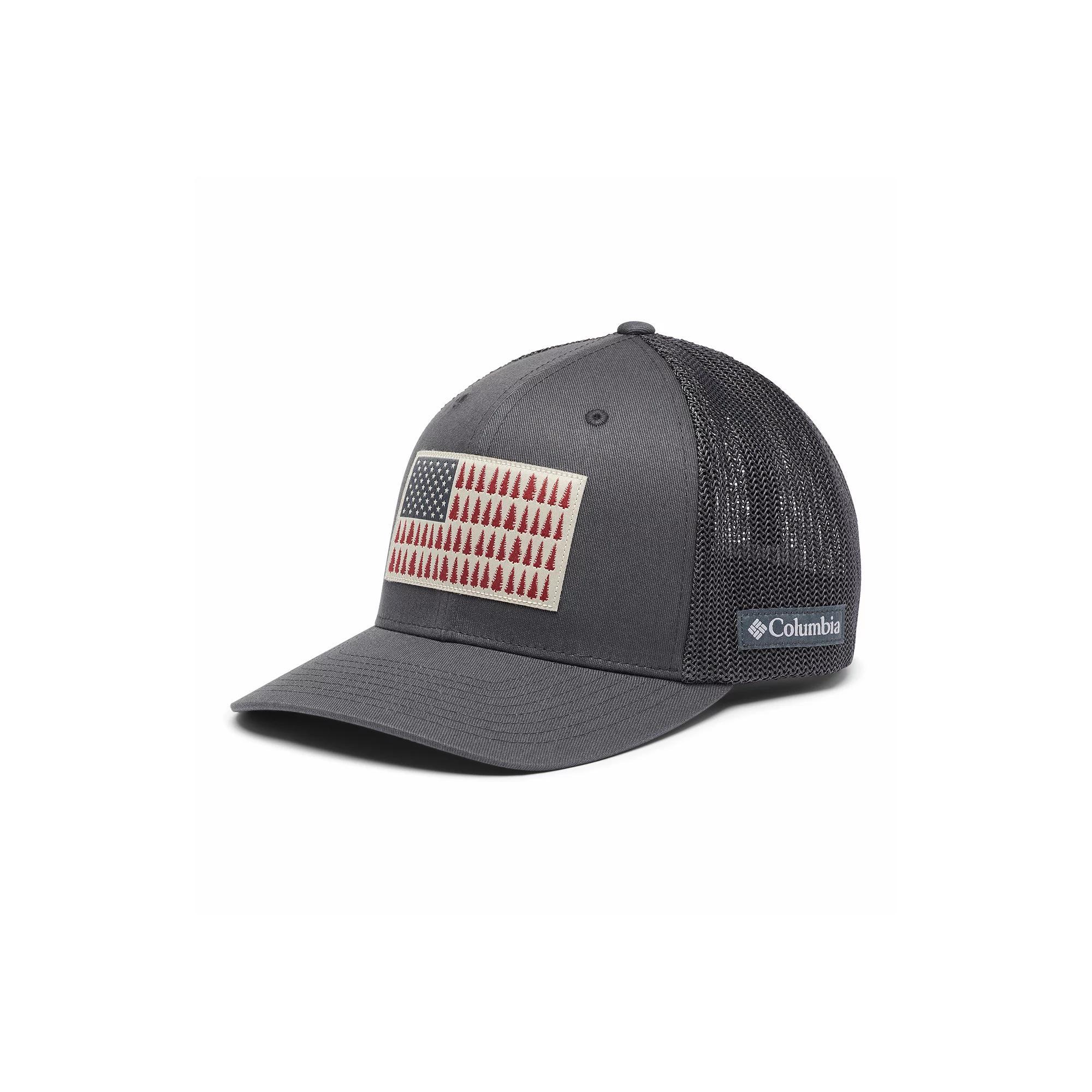 Men's Columbia FlexFit Mesh Tree Flag Fitted Cap, Size: Small/Medium, Shark British Product Image