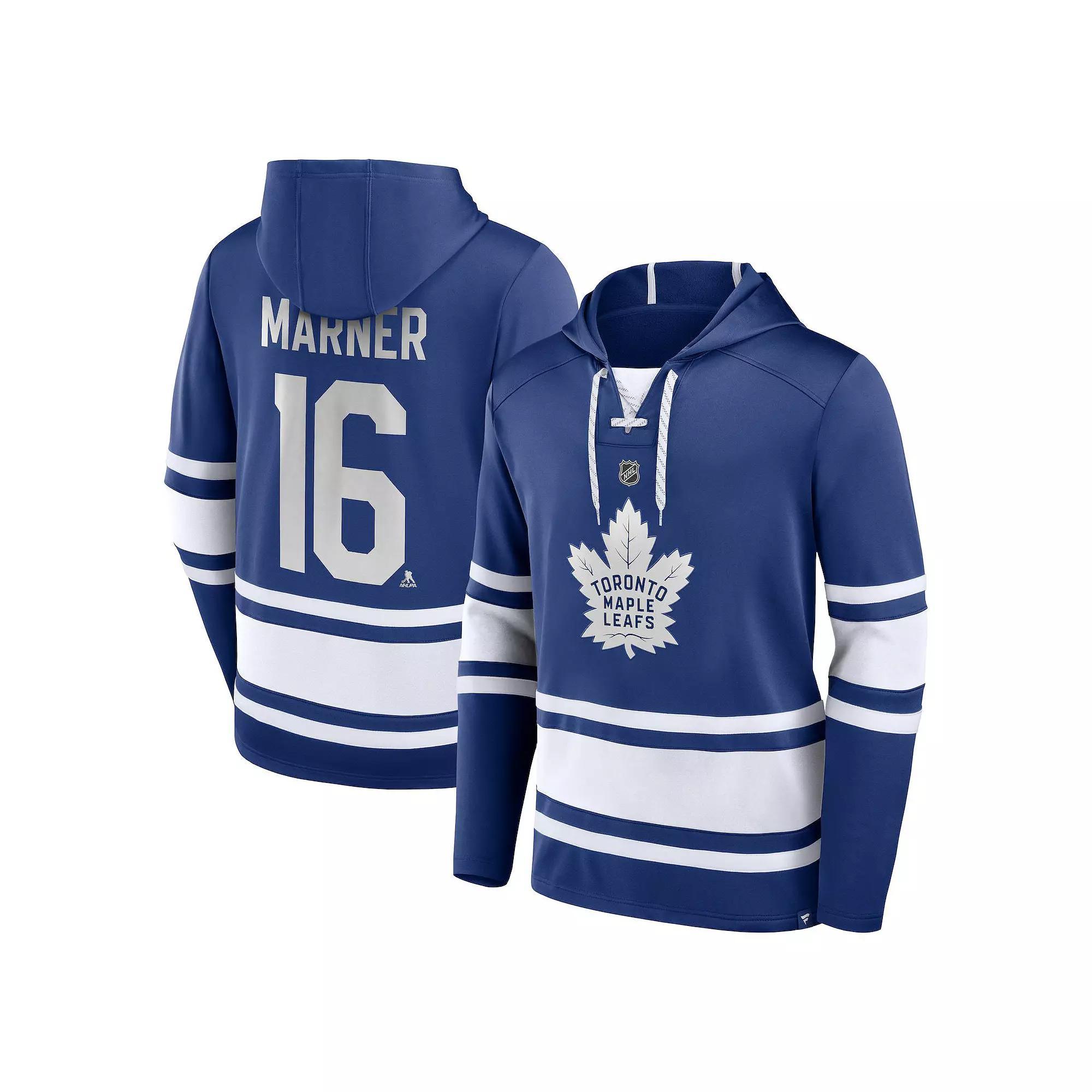 Men's Fanatics Branded Mitch Marner Blue Toronto Maple Leafs Name & Number Lace-Up Pullover Hoodie, Size: 3XL, Mpl Blue Product Image