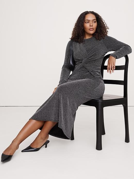 Jersey Knit Twist-Front Maxi Dress Product Image