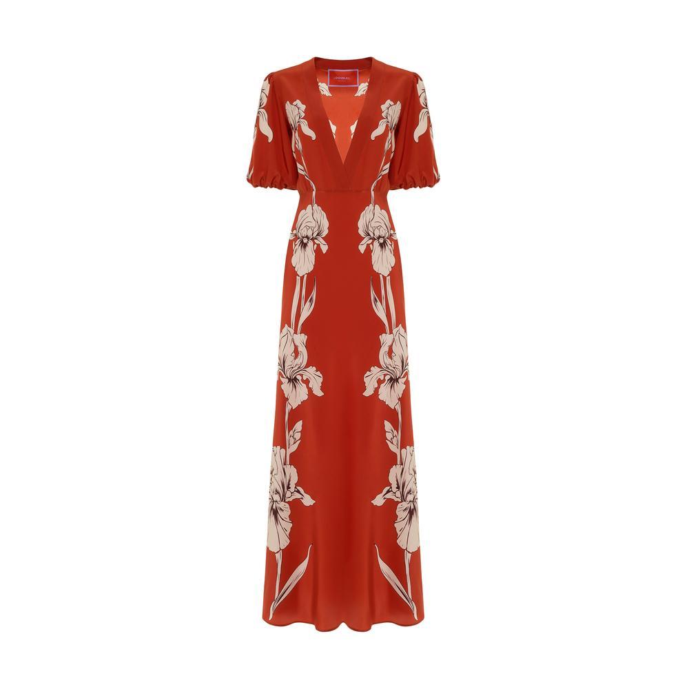 LA DOUBLEJ Marlene Floral-print Silk-crepe Maxi Dress In Iris Placée Product Image