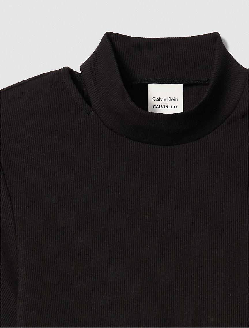 Cut Out Slim Crewneck T-Shirt Product Image