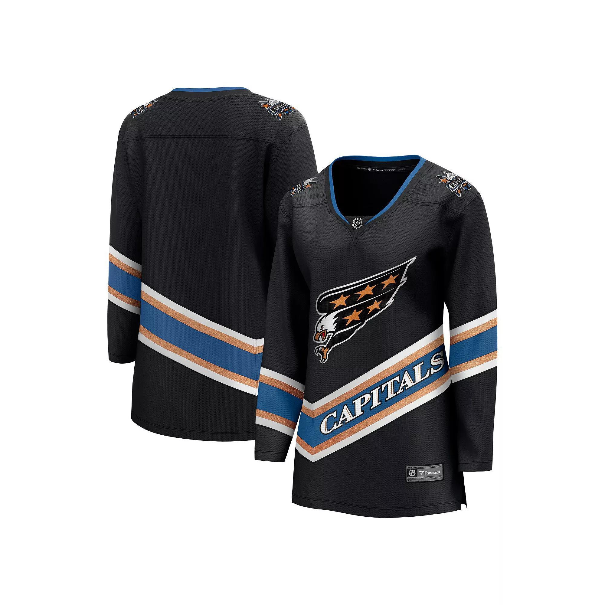 Women's Fanatics Black Washington Capitals Alternate 50th Anniversary Breakaway Jersey, Size: 3XL Product Image