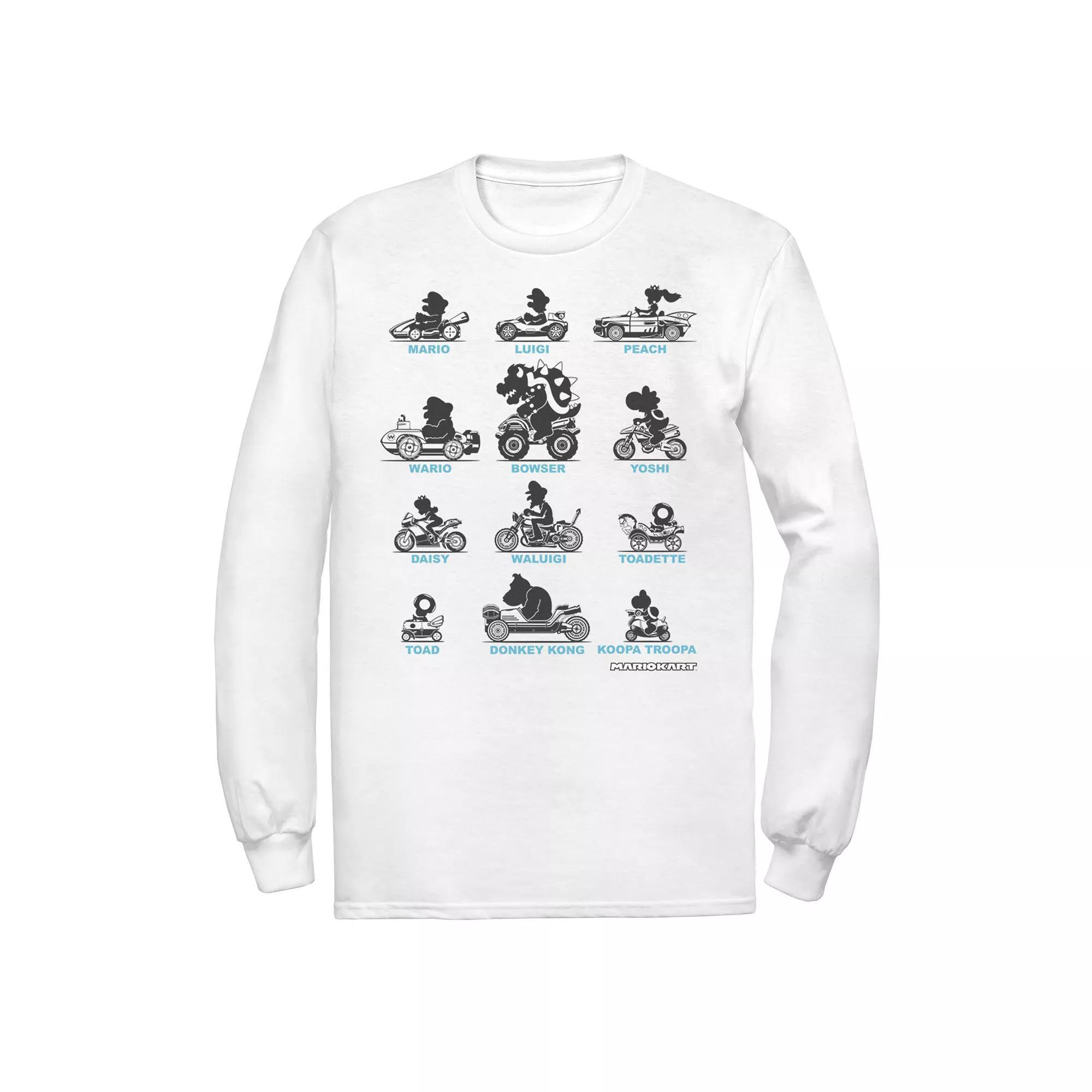 Men's Nintendo Super Mario Mario Kart Silhouette Tee, Size: Medium, White Product Image