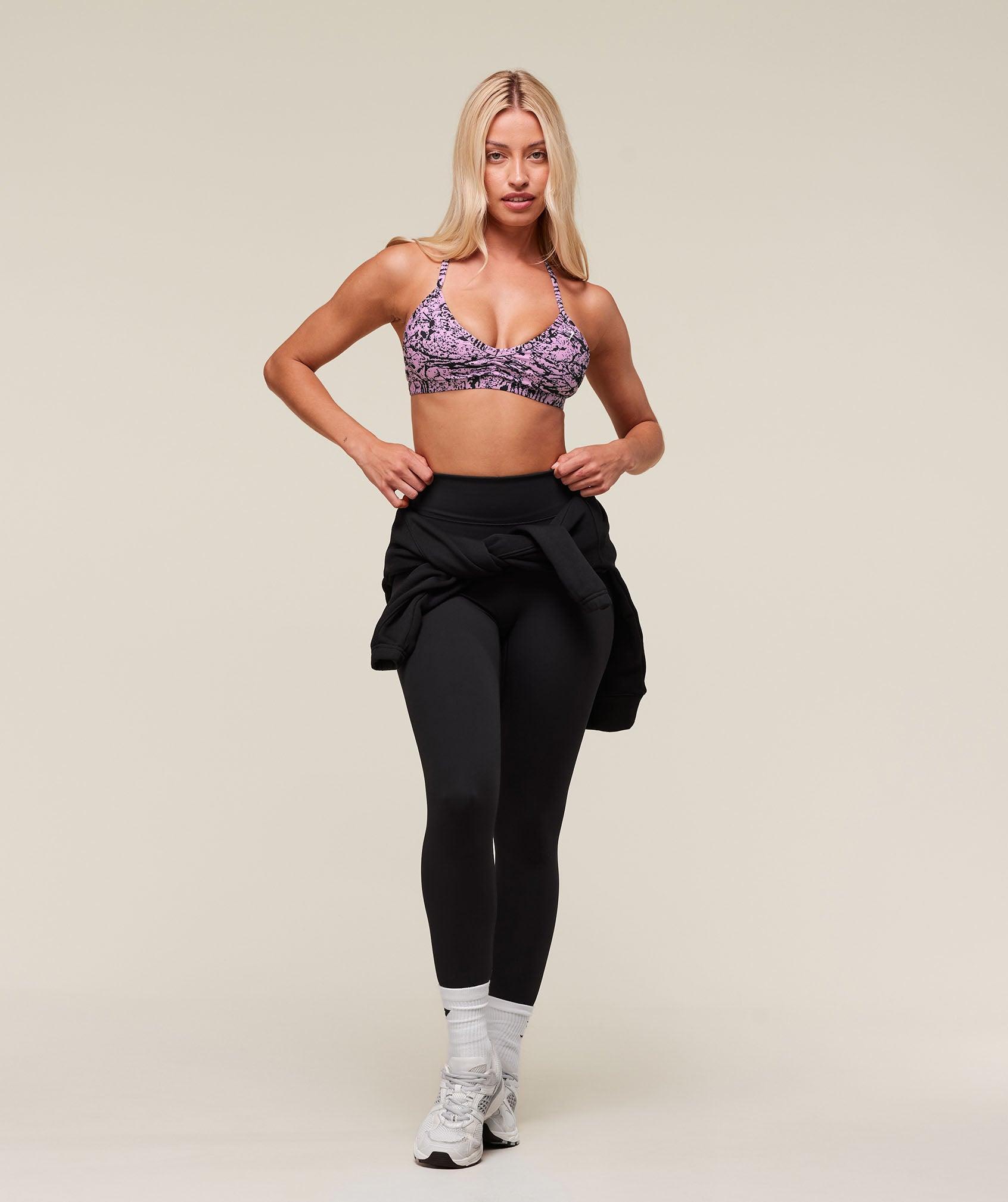Gymshark Printed Minimal Sports Bra - Sour Pink Female Product Image