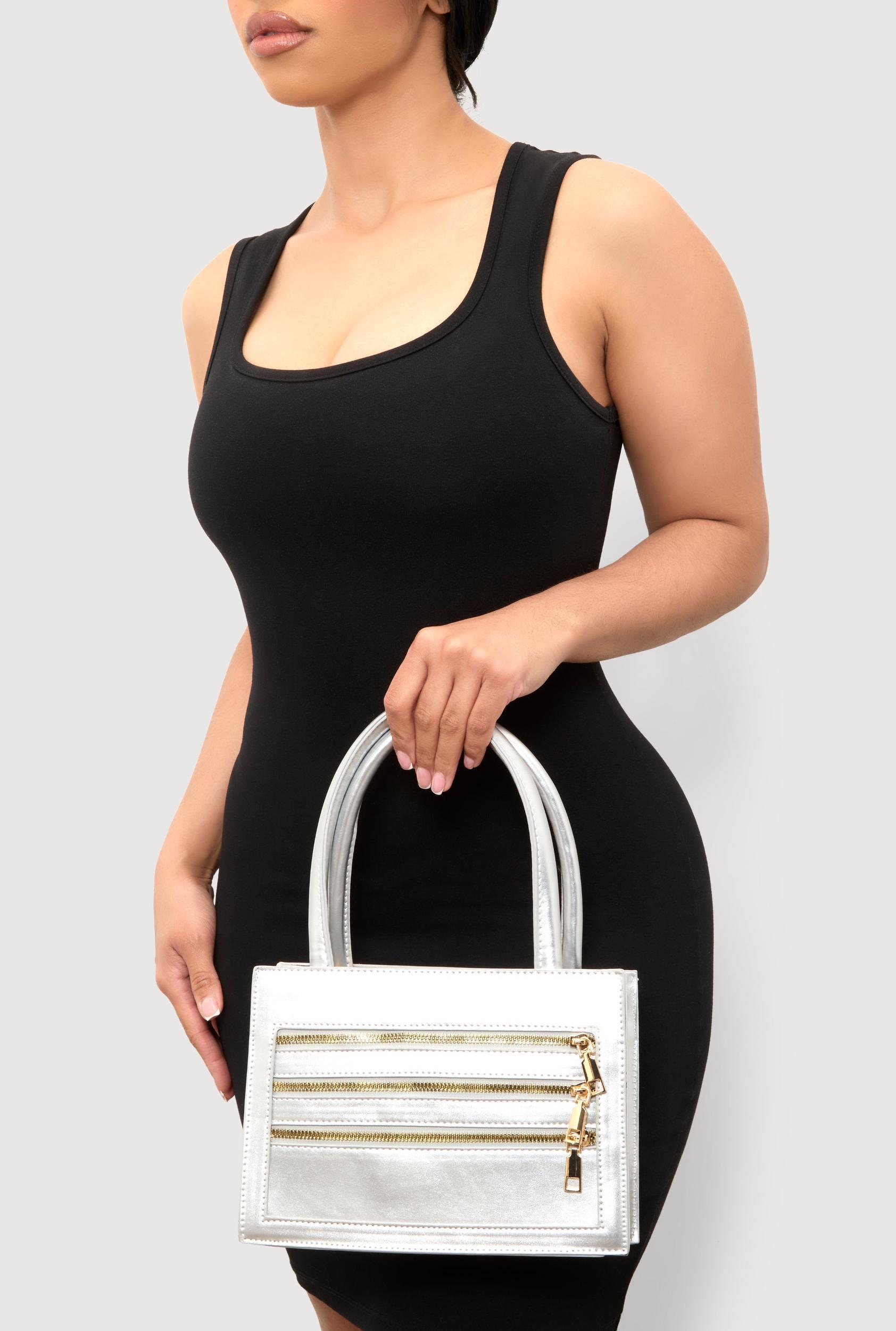 Triple Zipper Detail Convertible Handbag Female Product Image