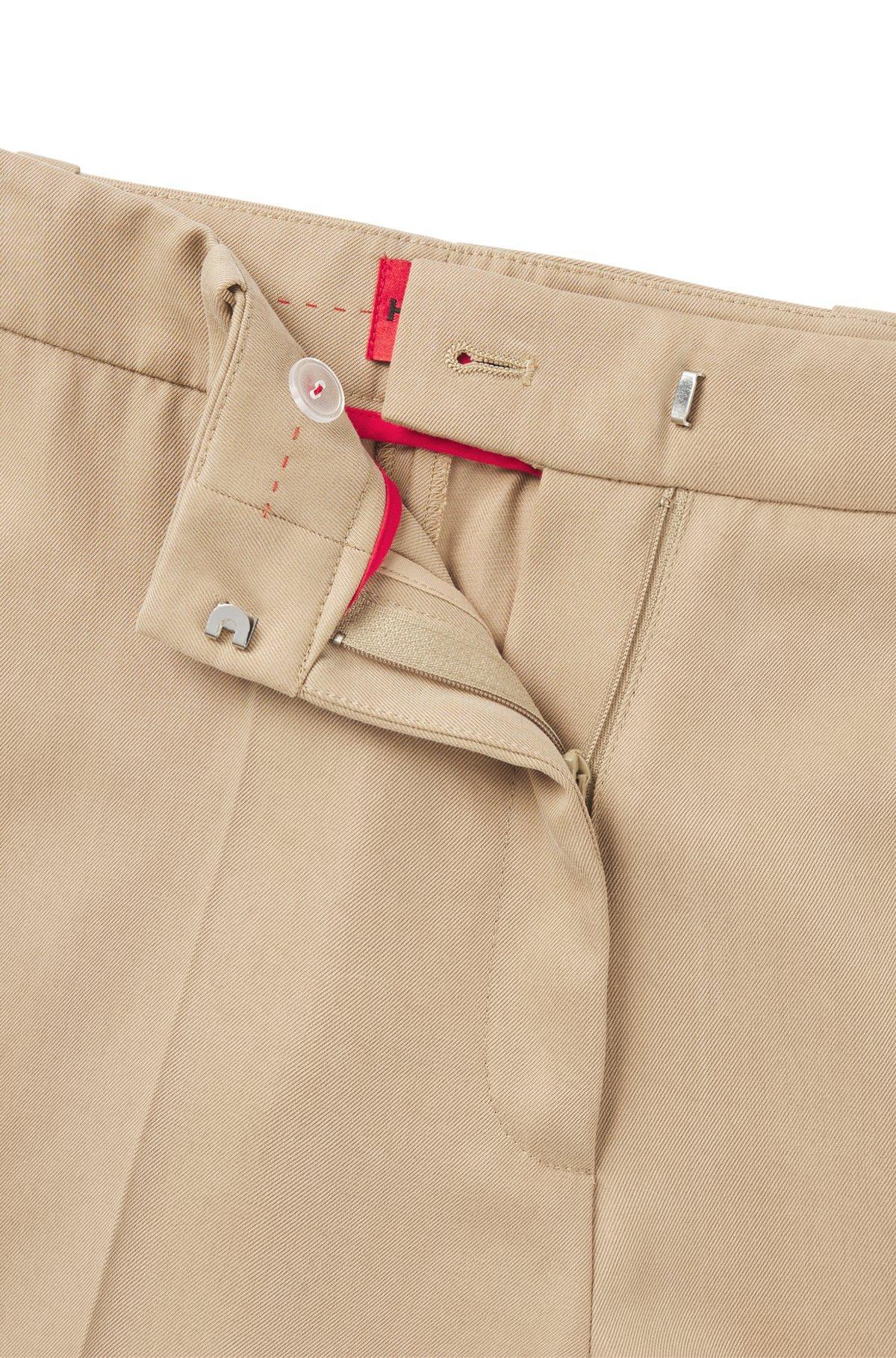 HUGO - Regular-fit trousers with wide leg - Light Beige Product Image