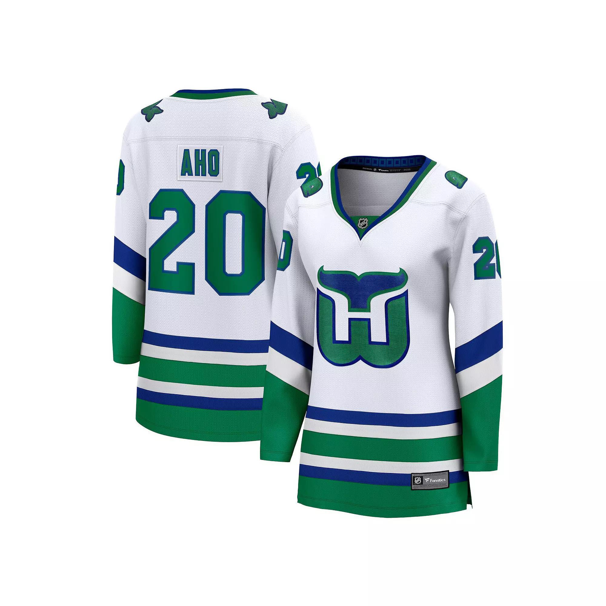 Women's Fanatics Branded Sebastian Aho White Carolina Hurricanes Whalers Premier Breakaway Jersey, Size: XL Product Image