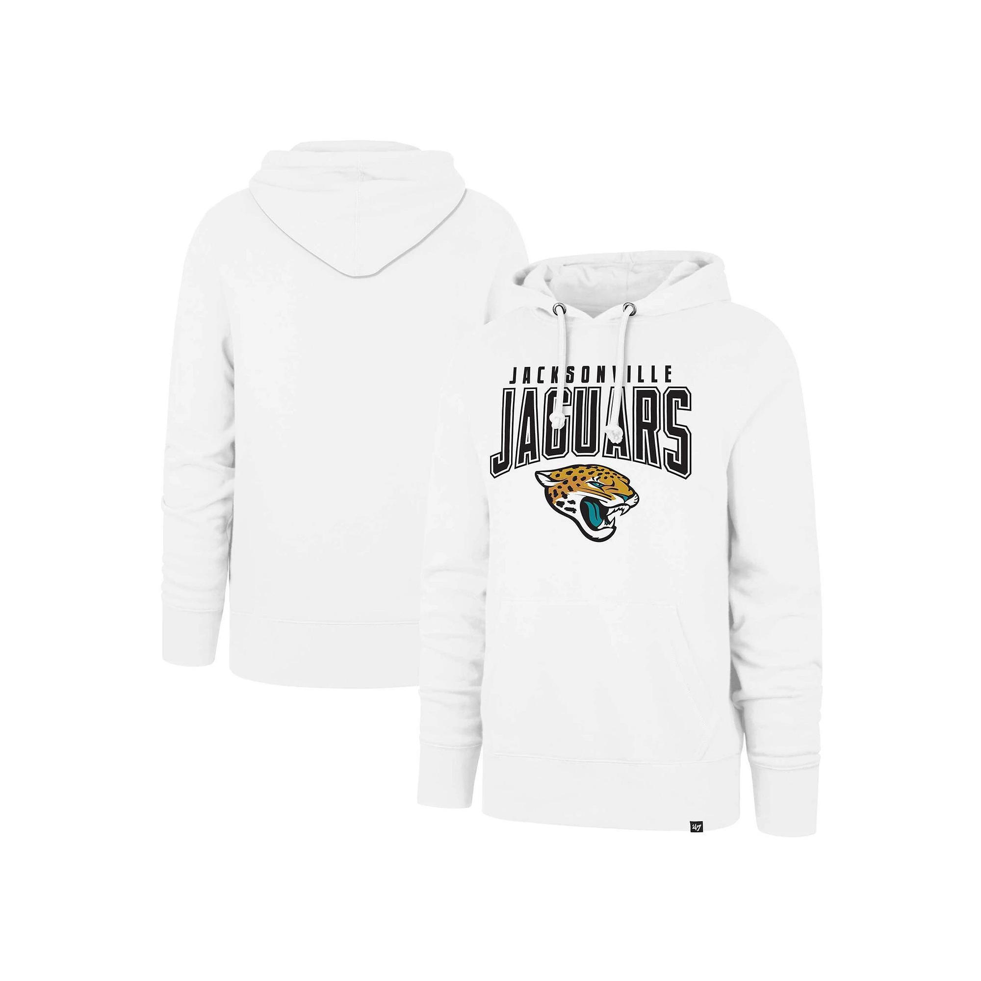 Men's '47 White Jacksonville Jaguars Elements Arch Headline Pullover Hoodie, Size: XL Product Image