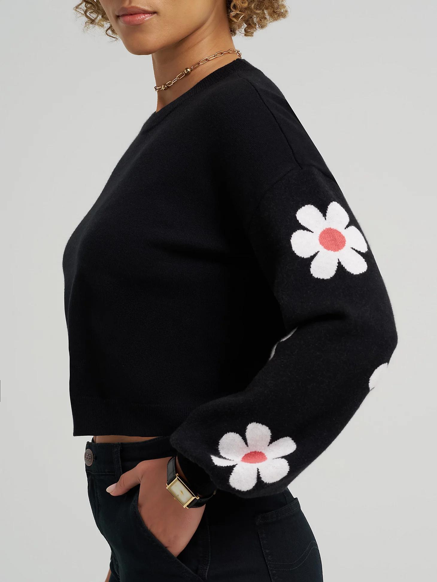 Women's Daisy Print Sleeve Crop Sweater | Women's Tops & Tees | Lee® Product Image