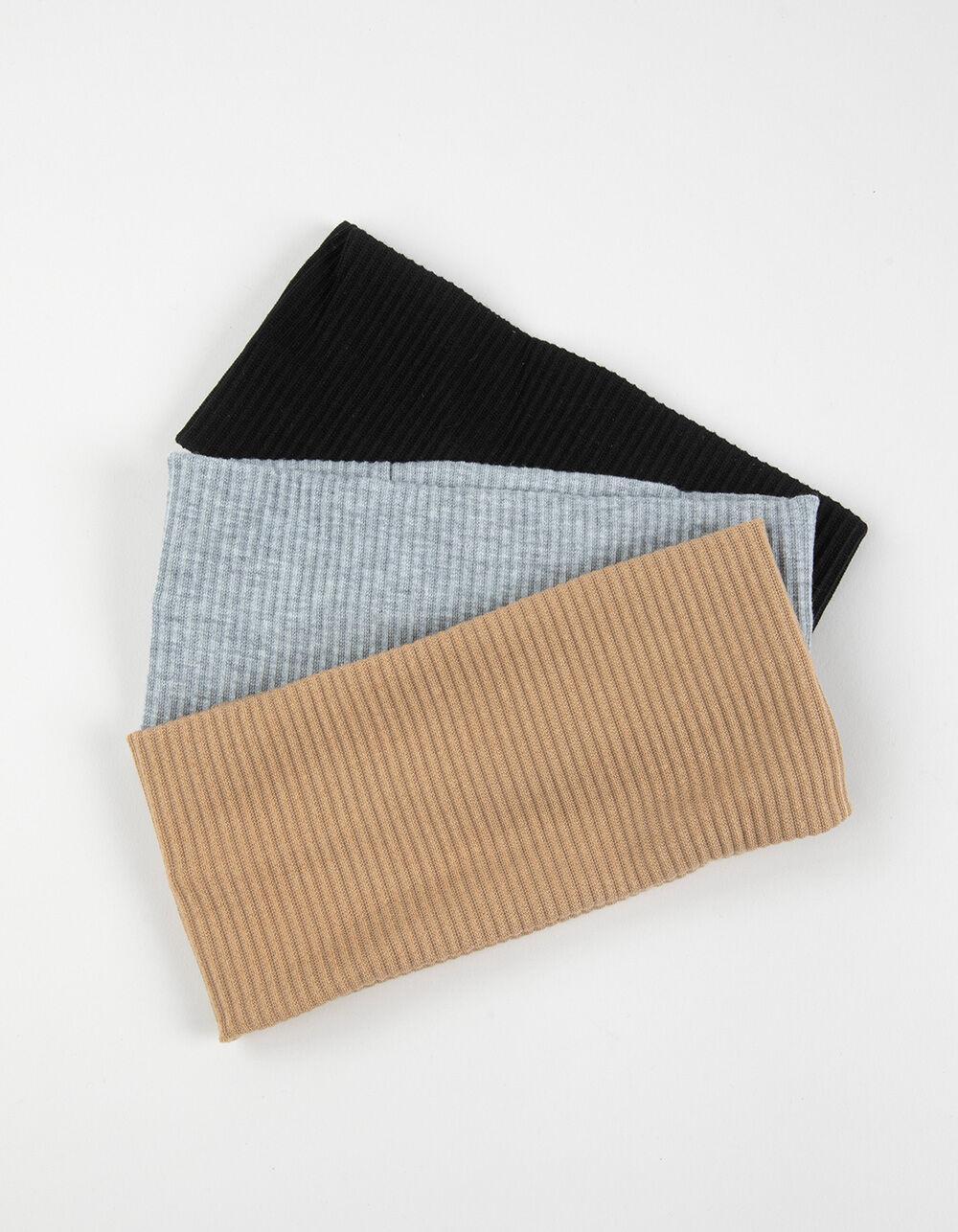 FULL TILT 3 Pack Ribbed Cotton Headband Set Product Image