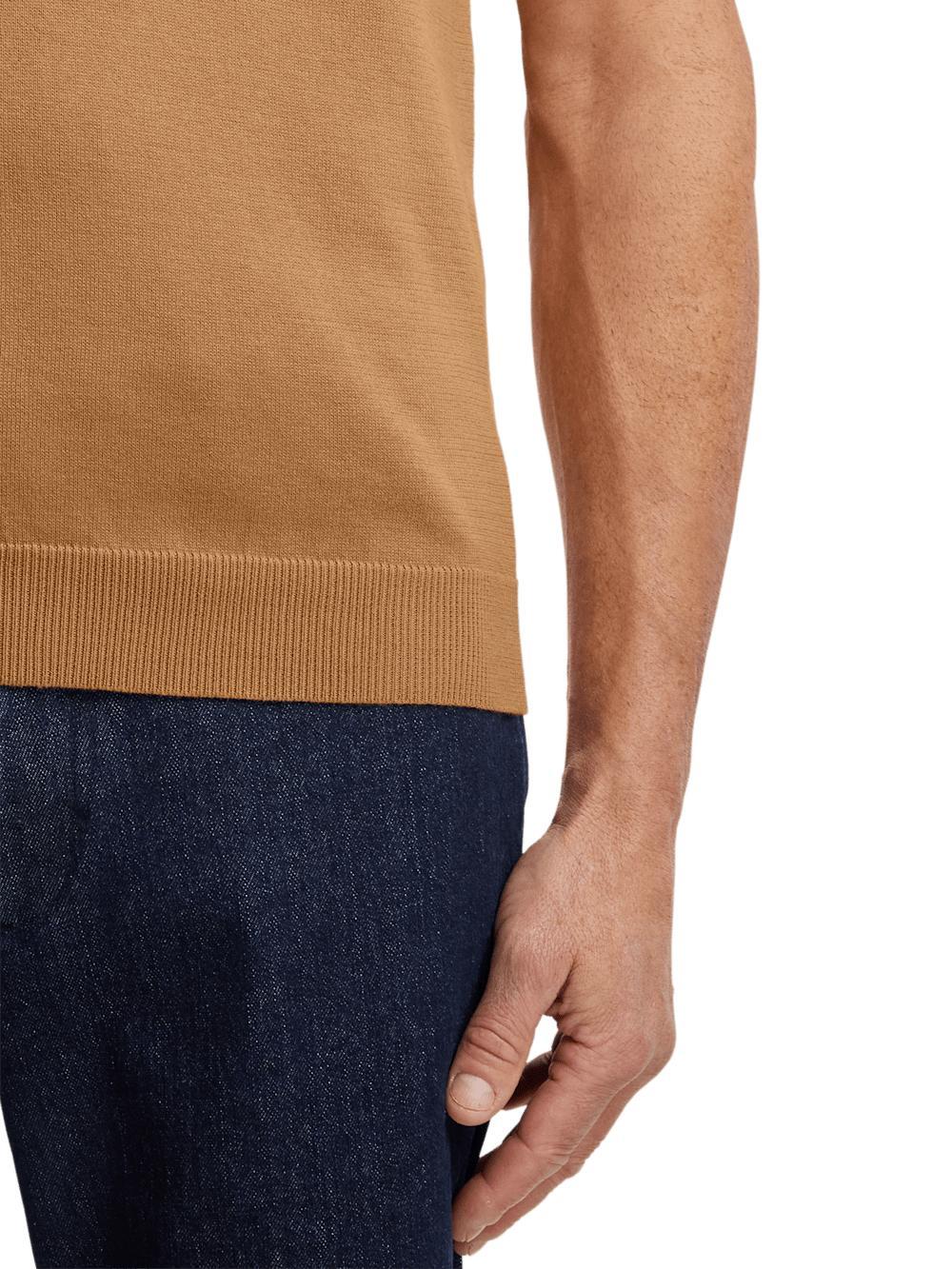 Supima Cotton Crew Neck Sweater - Light Brown Product Image