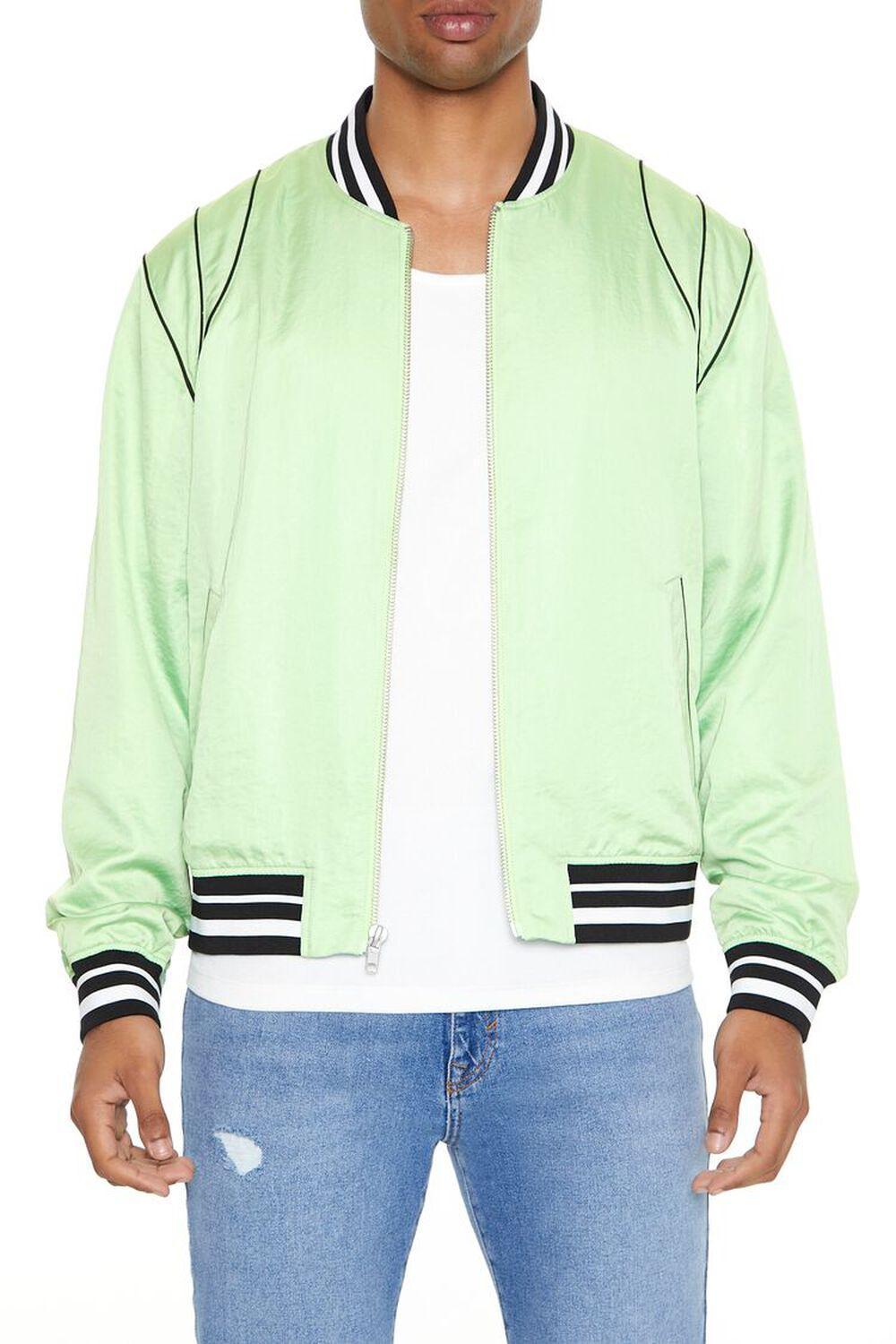 Piped-Trim Bomber Jacket | Forever 21 Product Image