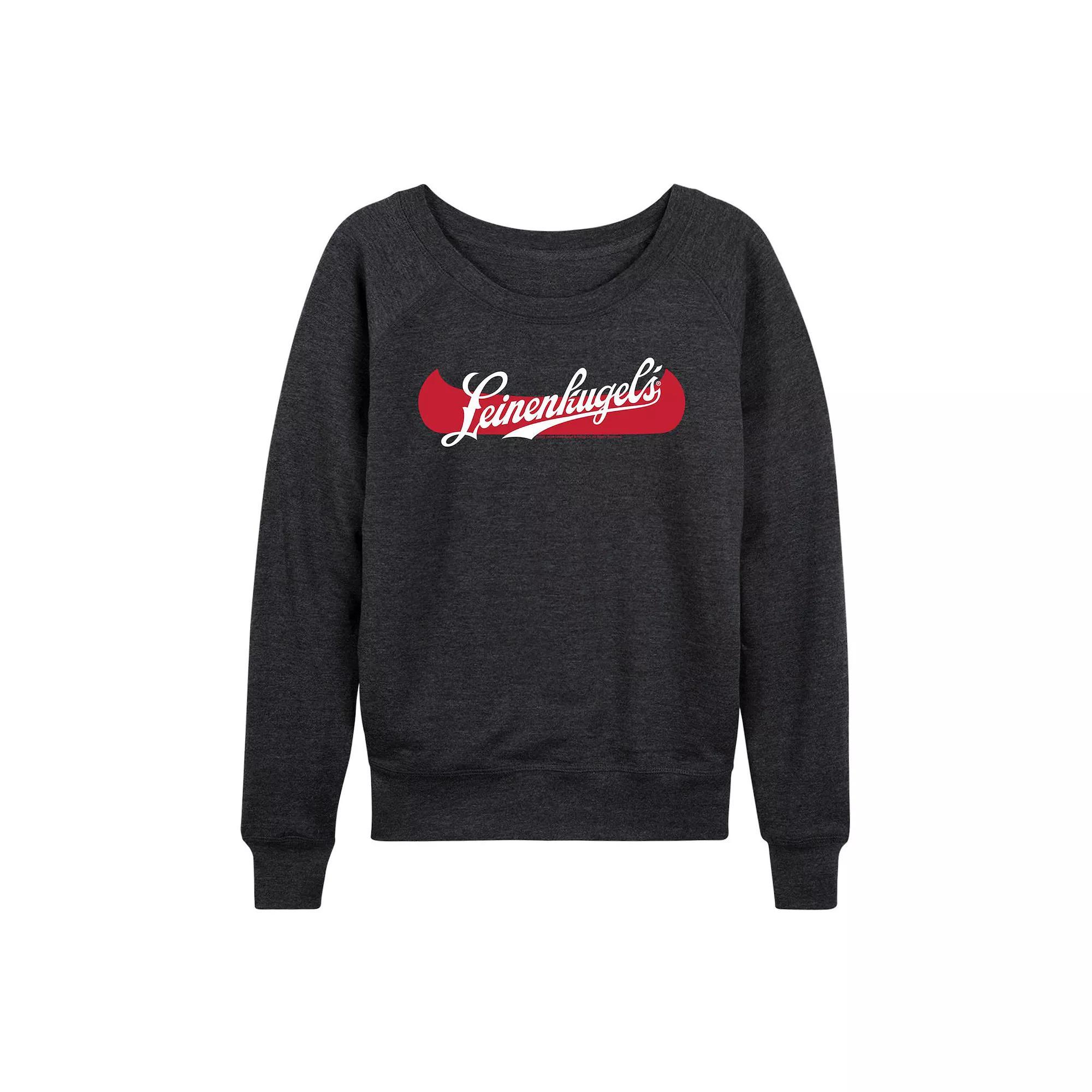 Womens Leinenkugels Canoe Logo French Terry Long Sleeve Tee Heather Grey Product Image
