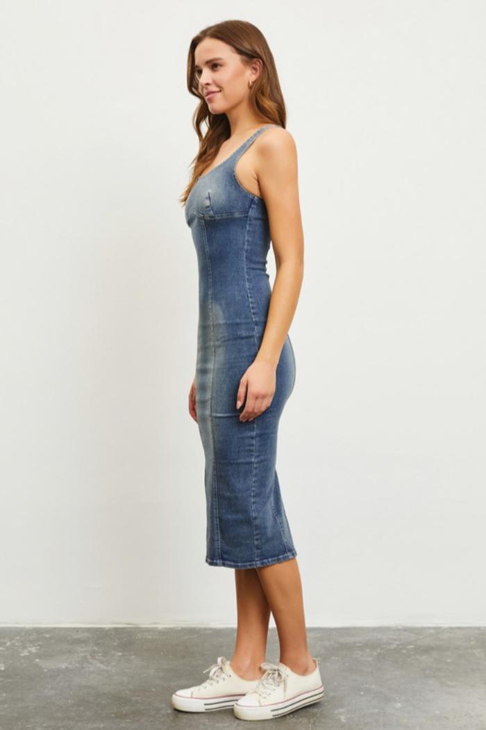 Denim Midi Dress Product Image