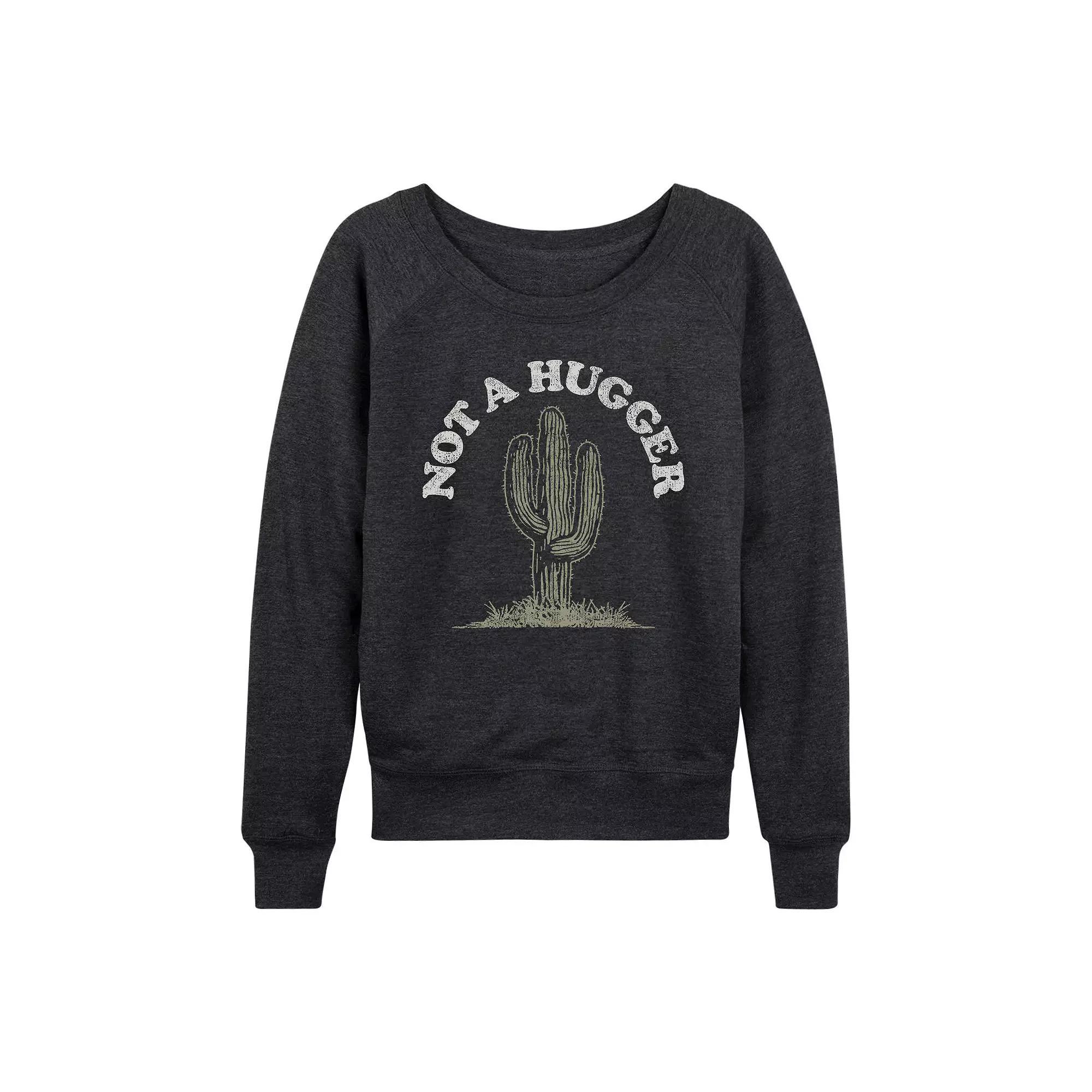 Women's Not A Hugger French Terry Long Sleeve Tee, Girl's, Size: XL, Heather Grey Product Image