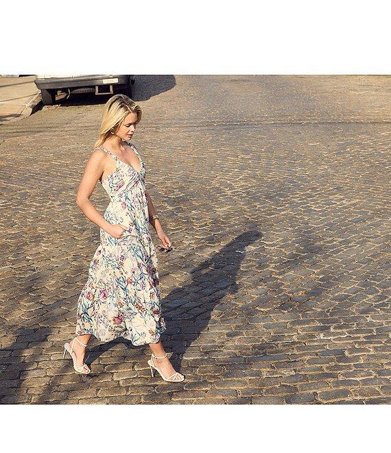 Steve Madden Eliora V-Neck Sleeveless Tiered Poplin Maxi Dress Product Image