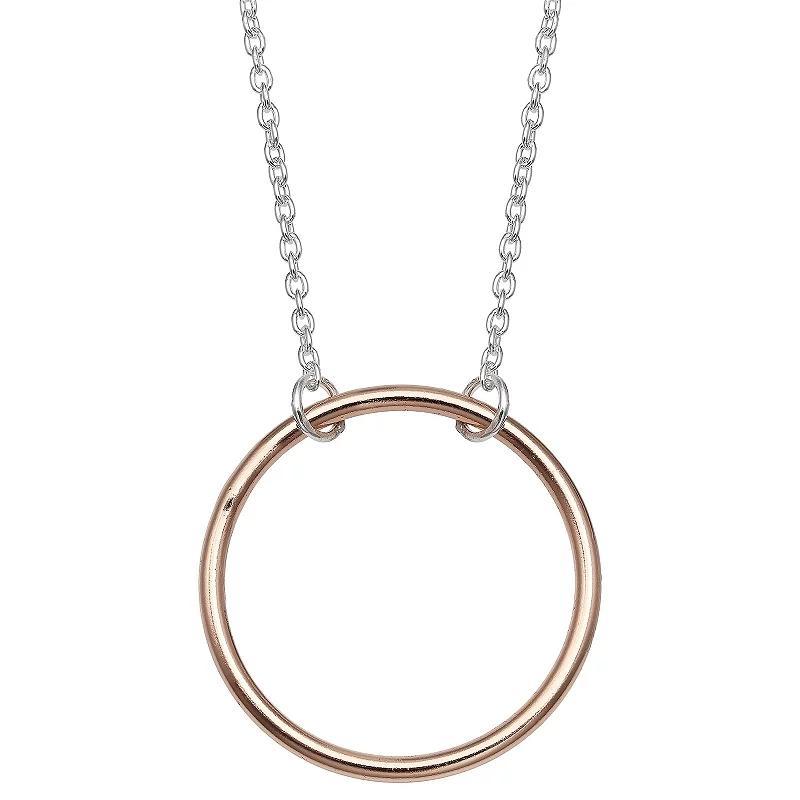 PRIMROSE Sterling Silver Circle Necklace, Women's, Size: 18", Two Tone Product Image