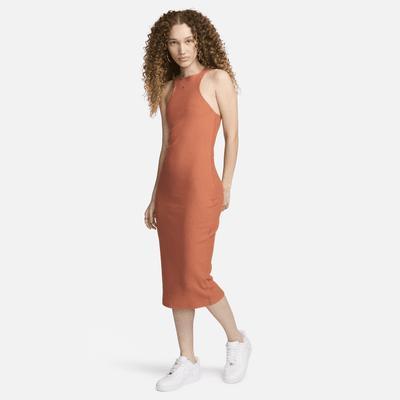 Nike Womens Nike Chill Knit Rib Dress - Womens Black/Black Product Image