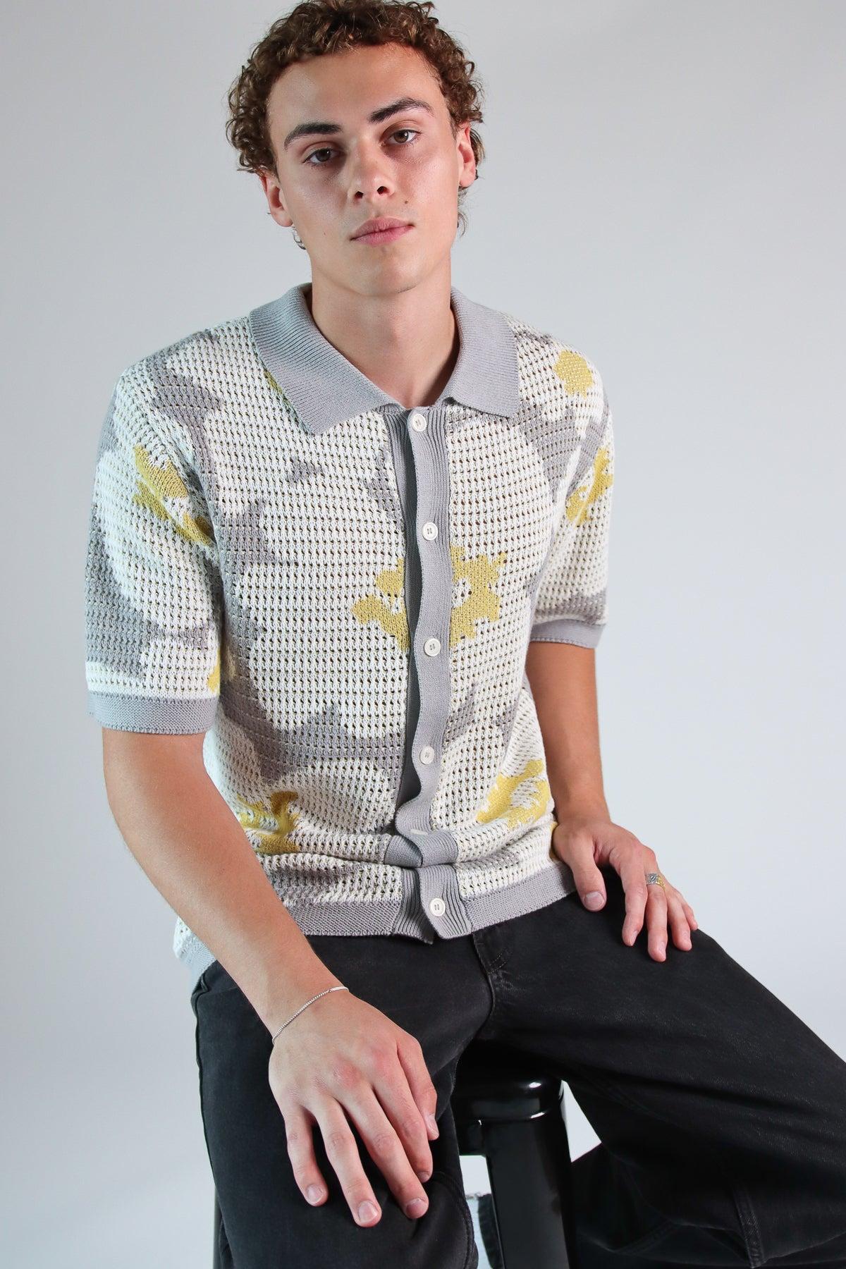 Pressed Flower Knit Button Up Product Image