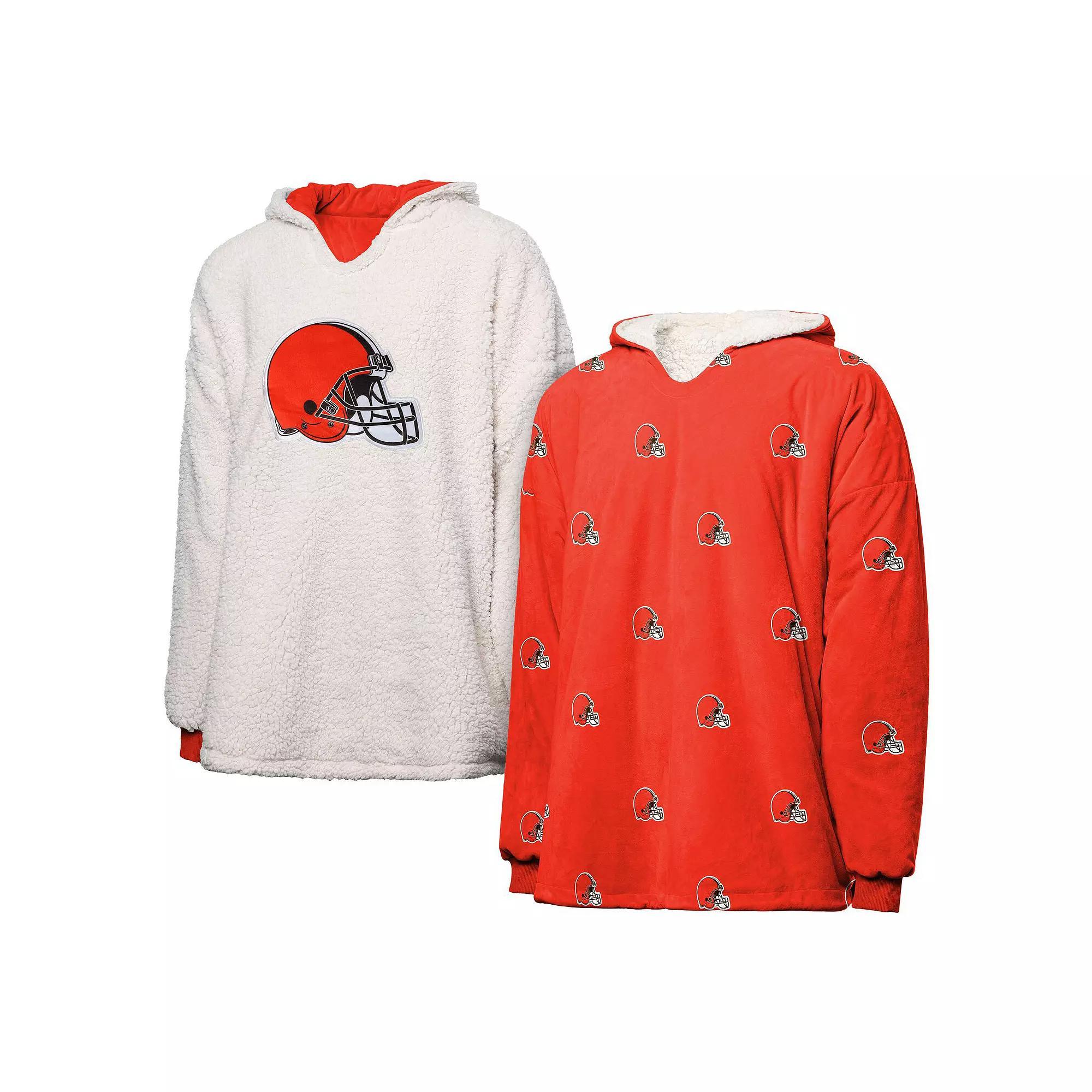 Womens FOCO /White Cleveland Browns Repeat Print Reversible Hoodeez Product Image