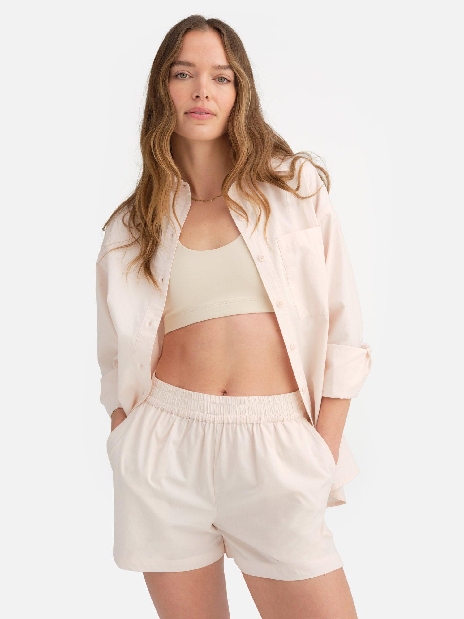Organic Poplin Long Sleeve Button Down Female Product Image