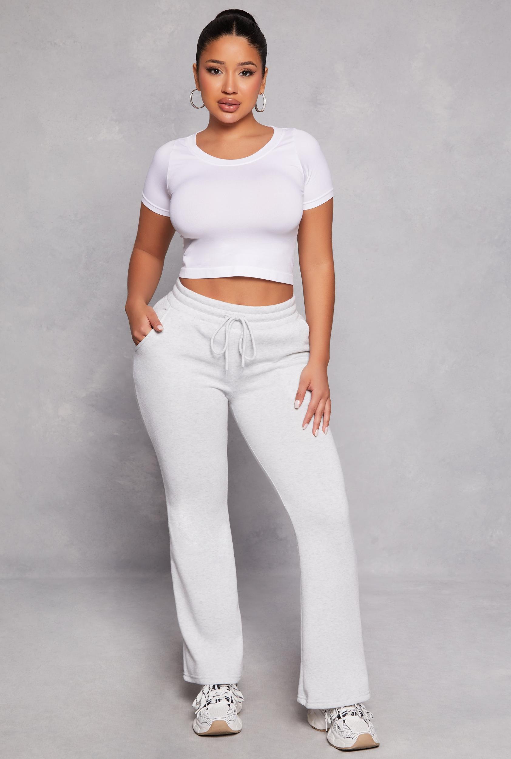 Womens Fleece Lined Boot Cut Sweatpants Product Image