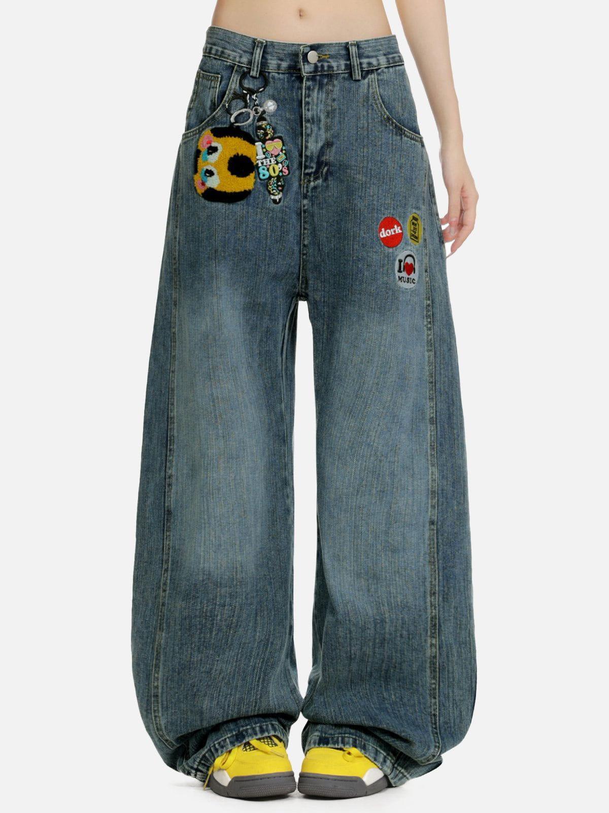 Aelfric Eden Embroidery Baggy Barrel Jeans Product Image