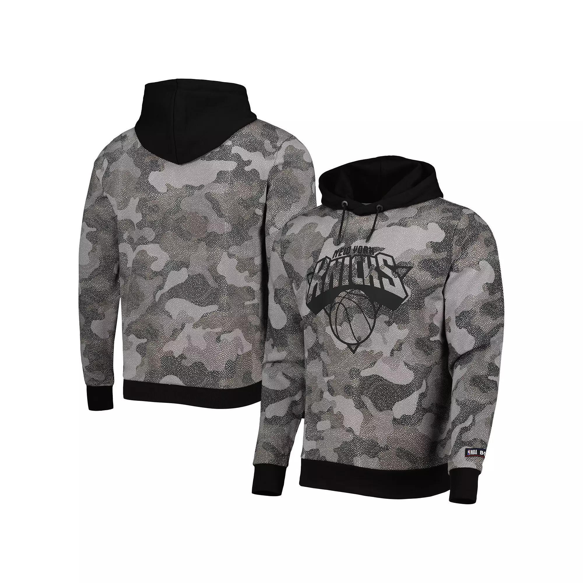 Men's Hugo Boss Black New York Knicks Camo Pullover Hoodie, Size: Large Product Image