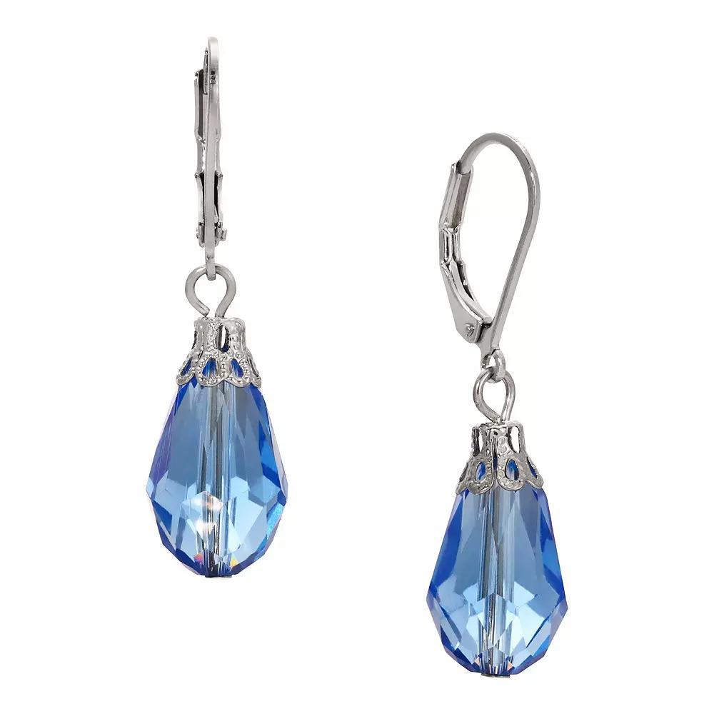 1928 Faceted Bead Drop Earrings, Women's, Blue Product Image