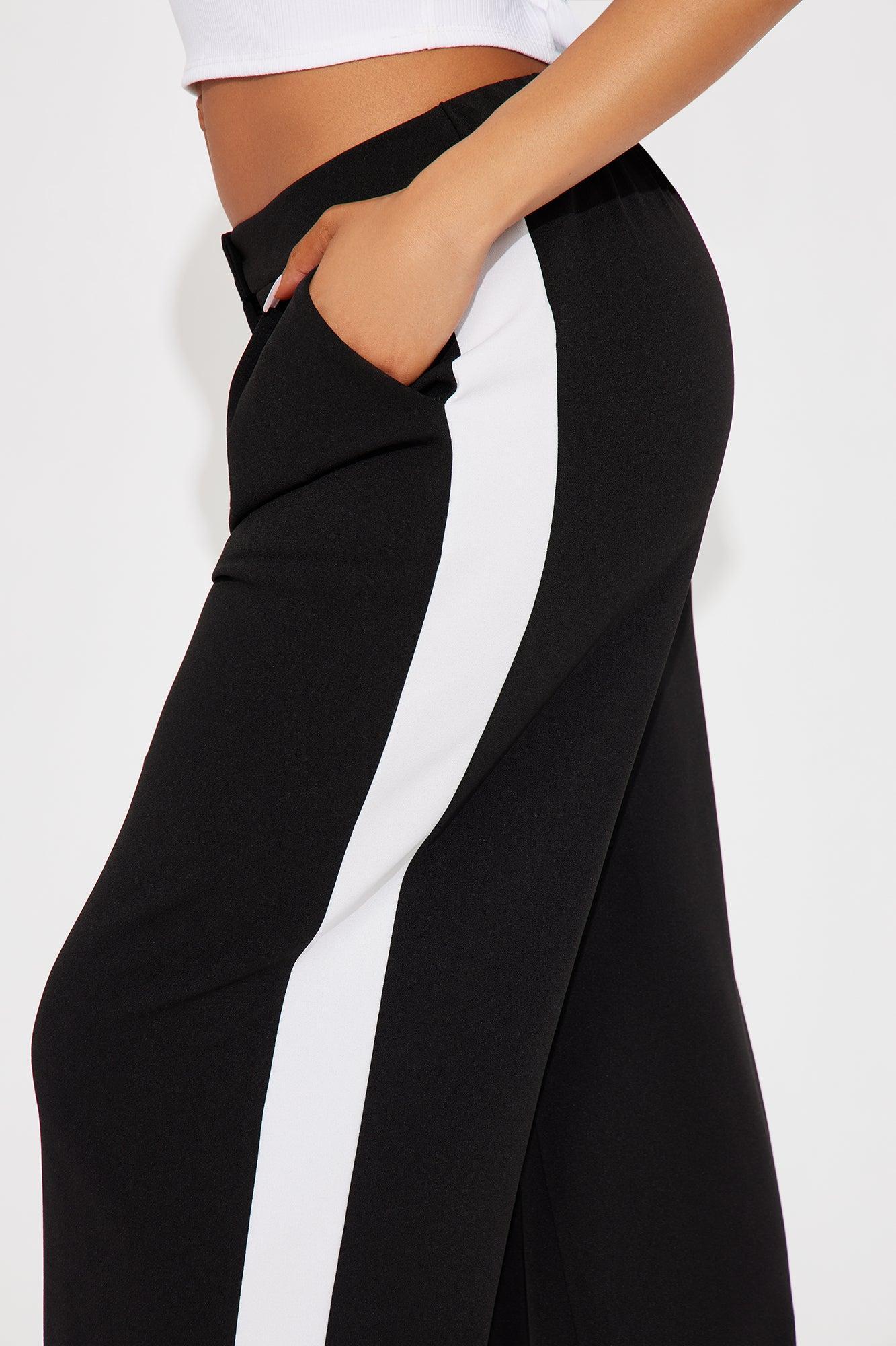 Jaylene Striped Trouser Pant - Black Product Image