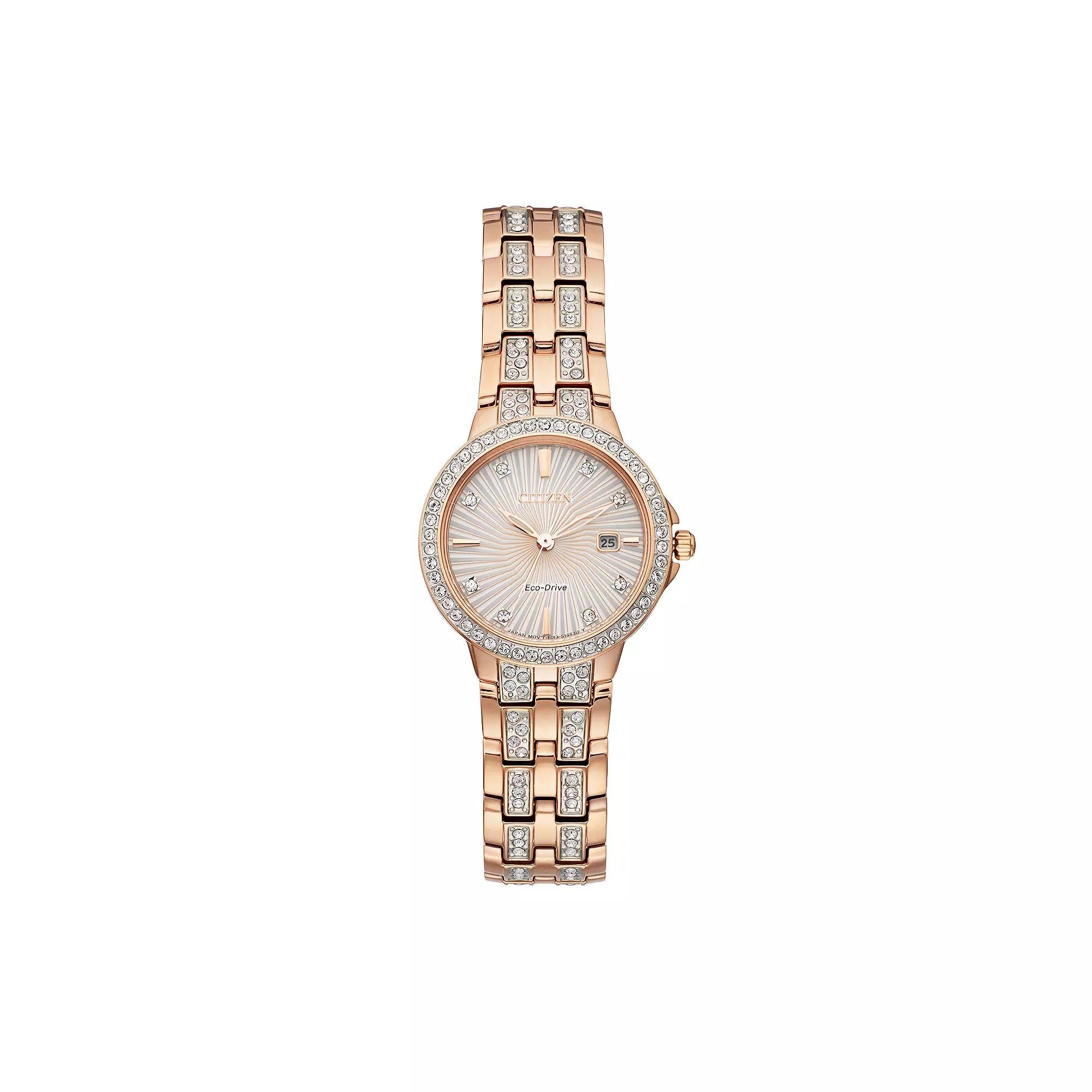 Citizen Eco-Drive Womens Silhouette Crystal Stainless Steel Watch - EW2340-58A Two Tone Product Image