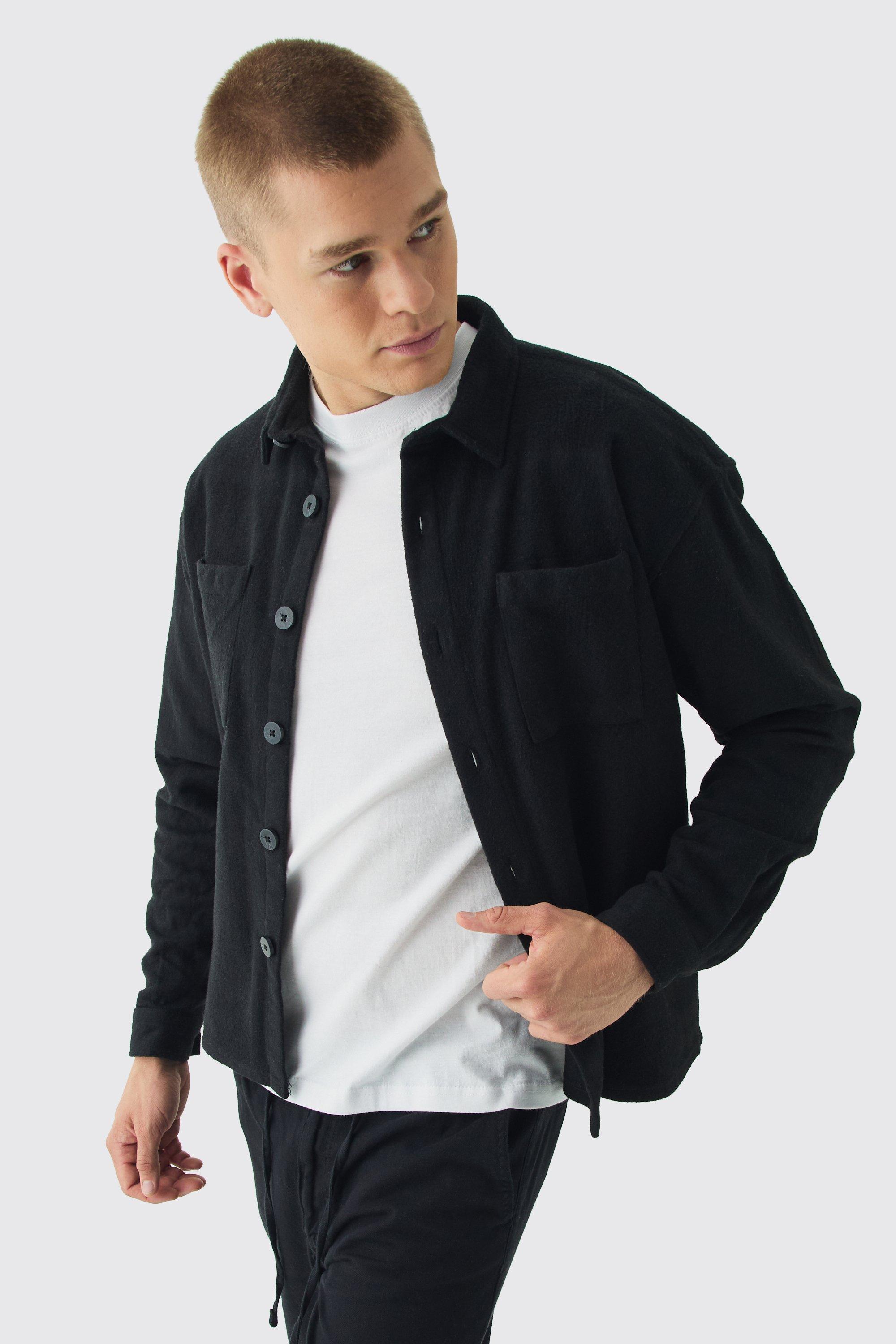 Oversized Brushed Shirt Jacket | boohooMAN USA Product Image