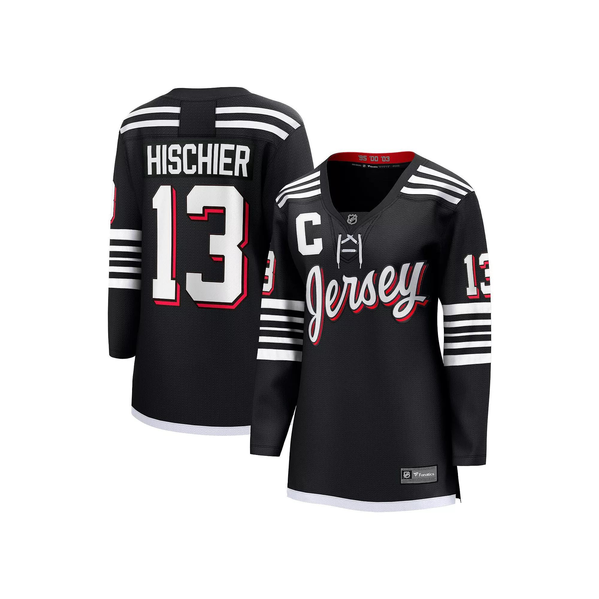Womens Fanatics Branded Nico Hischier Black New Jersey Devils Alternate Premier Breakaway Player Jersey Product Image