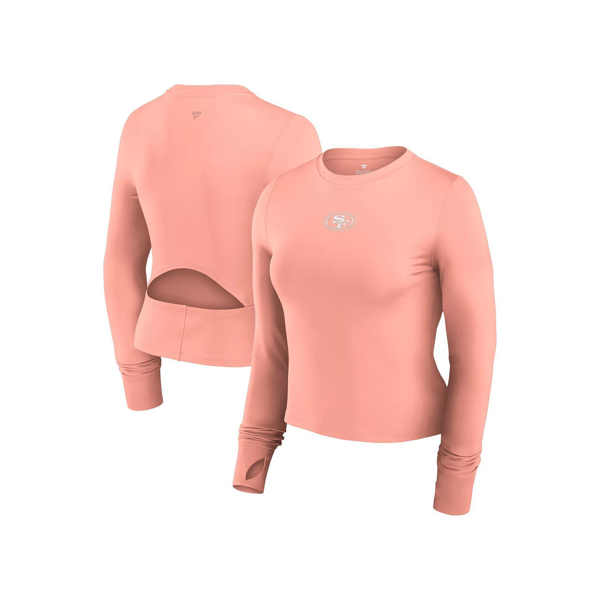 Women's Fanatics Signature Coral Kansas City Chiefs Studio Fitted Long Sleeve Gym Top, Size: XS, Pink O Product Image