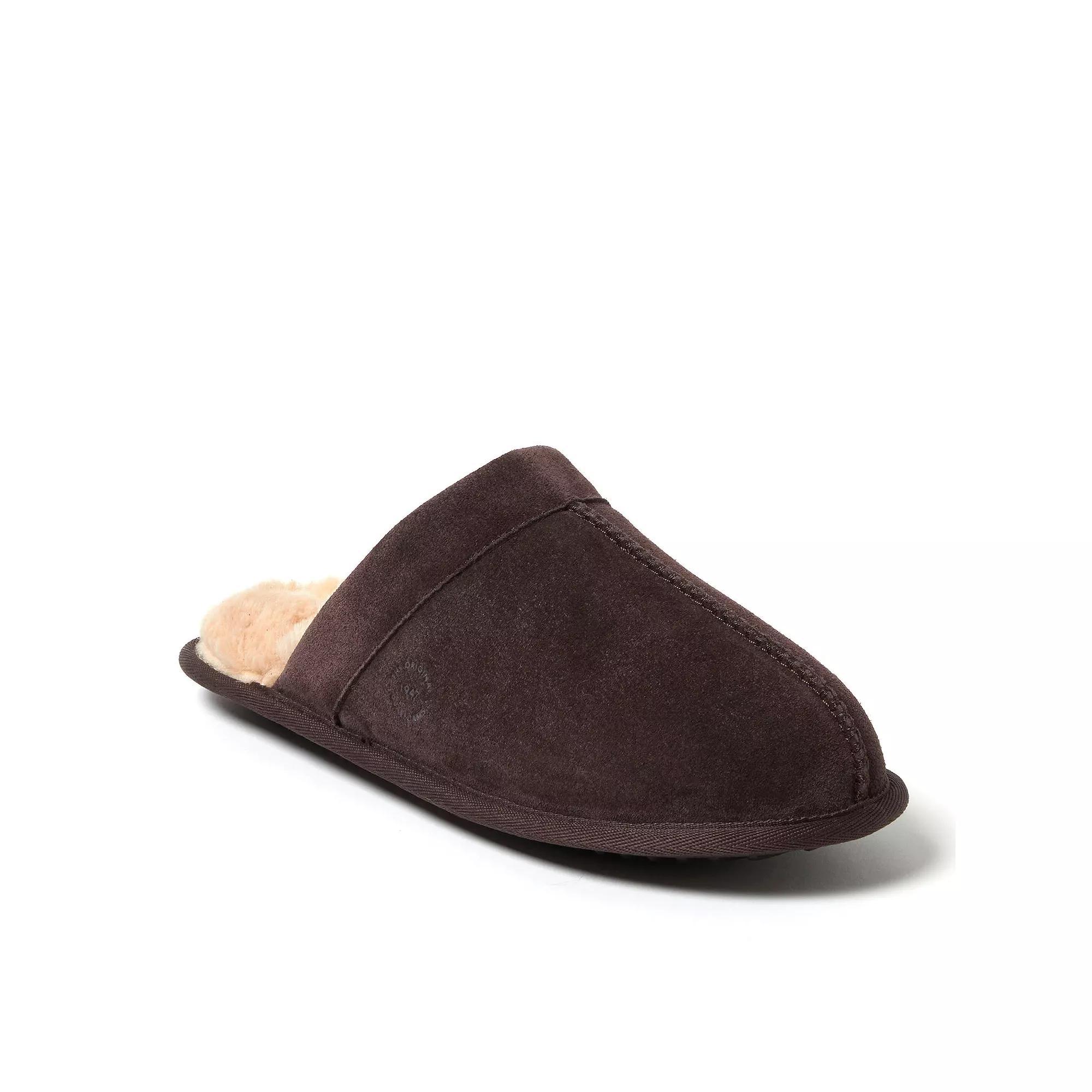 Dearfoams Kirk Men's Suede Scuff Slippers, Size: 8, Brown Product Image